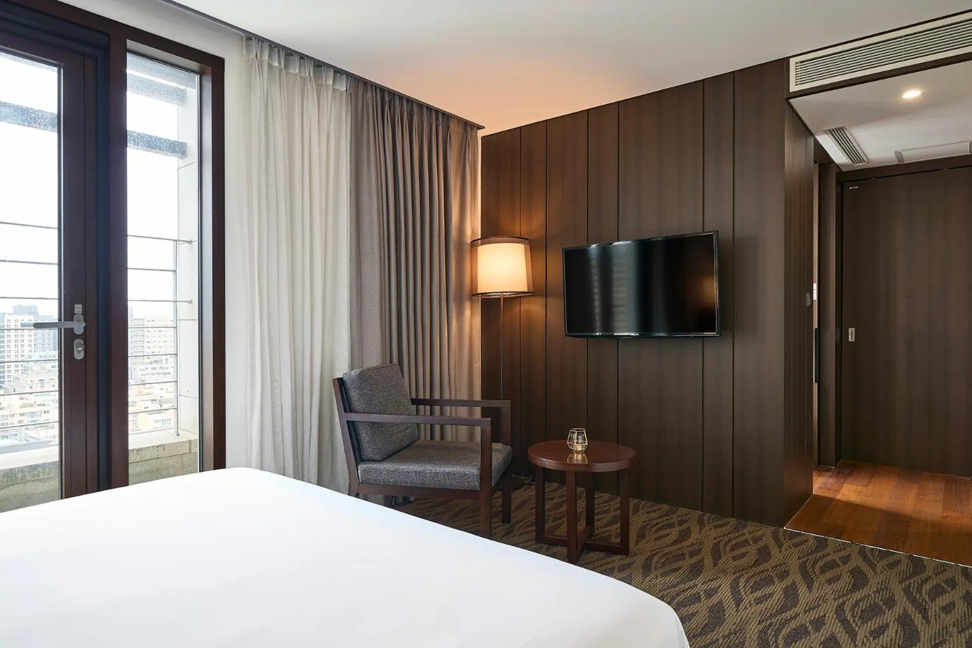 Decorative detail, Bed in Jeju Central City Hotel