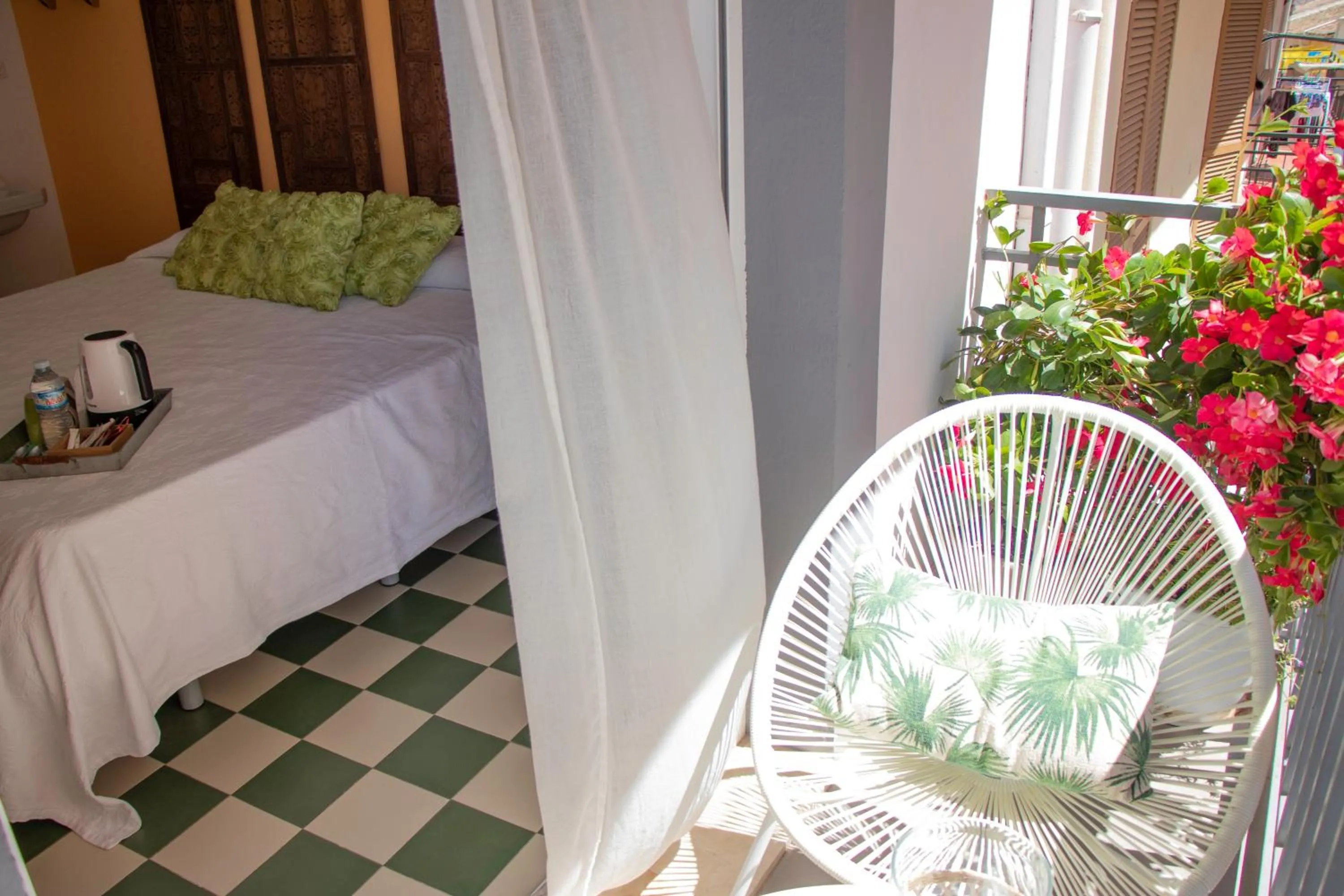 Balcony/Terrace, Bed in La Fonda Benissa, Grupo Terra de Mar, alojamientos con encanto