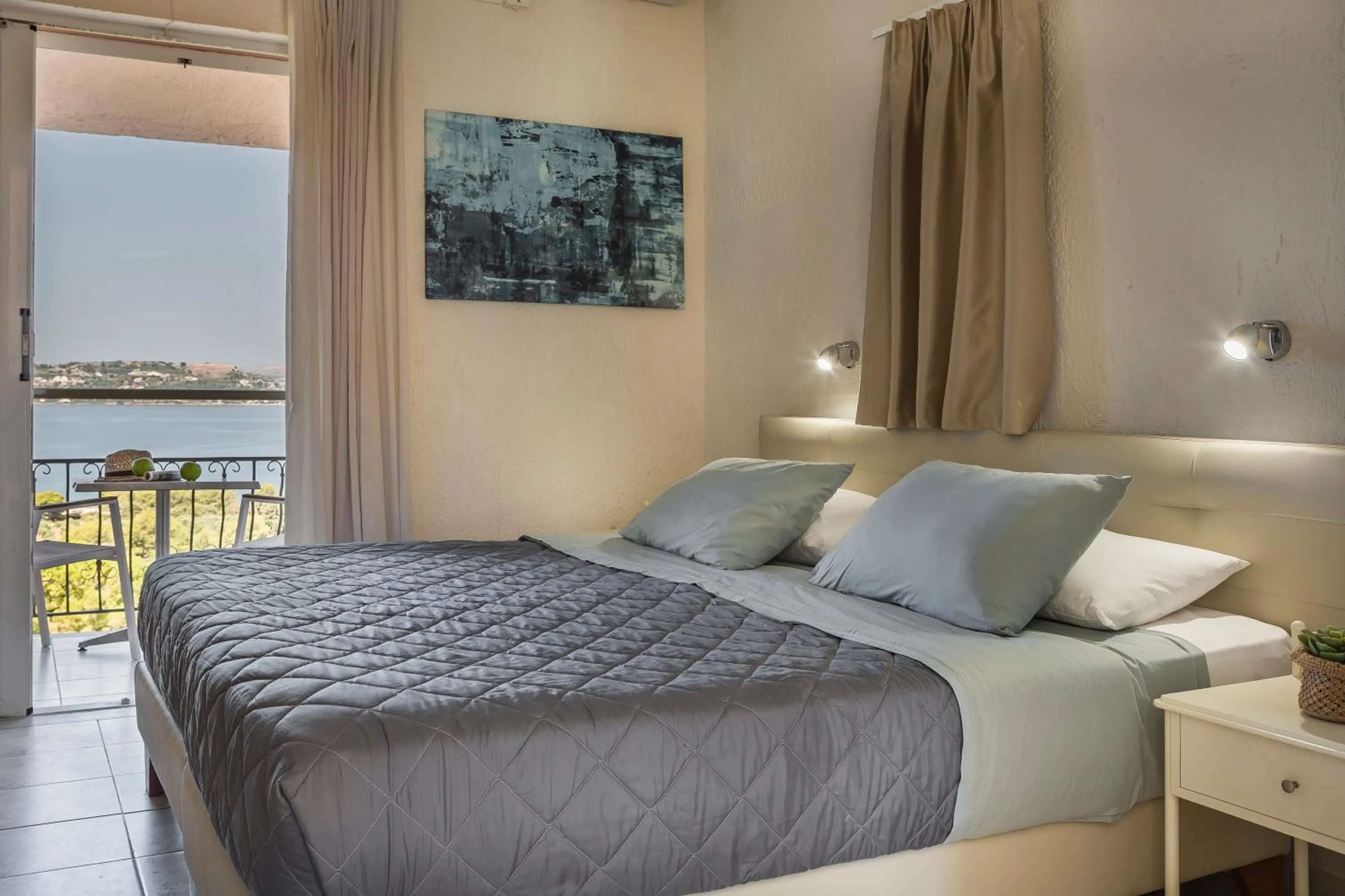 Bedroom, Bed in Panorama Fanari studios and apartments