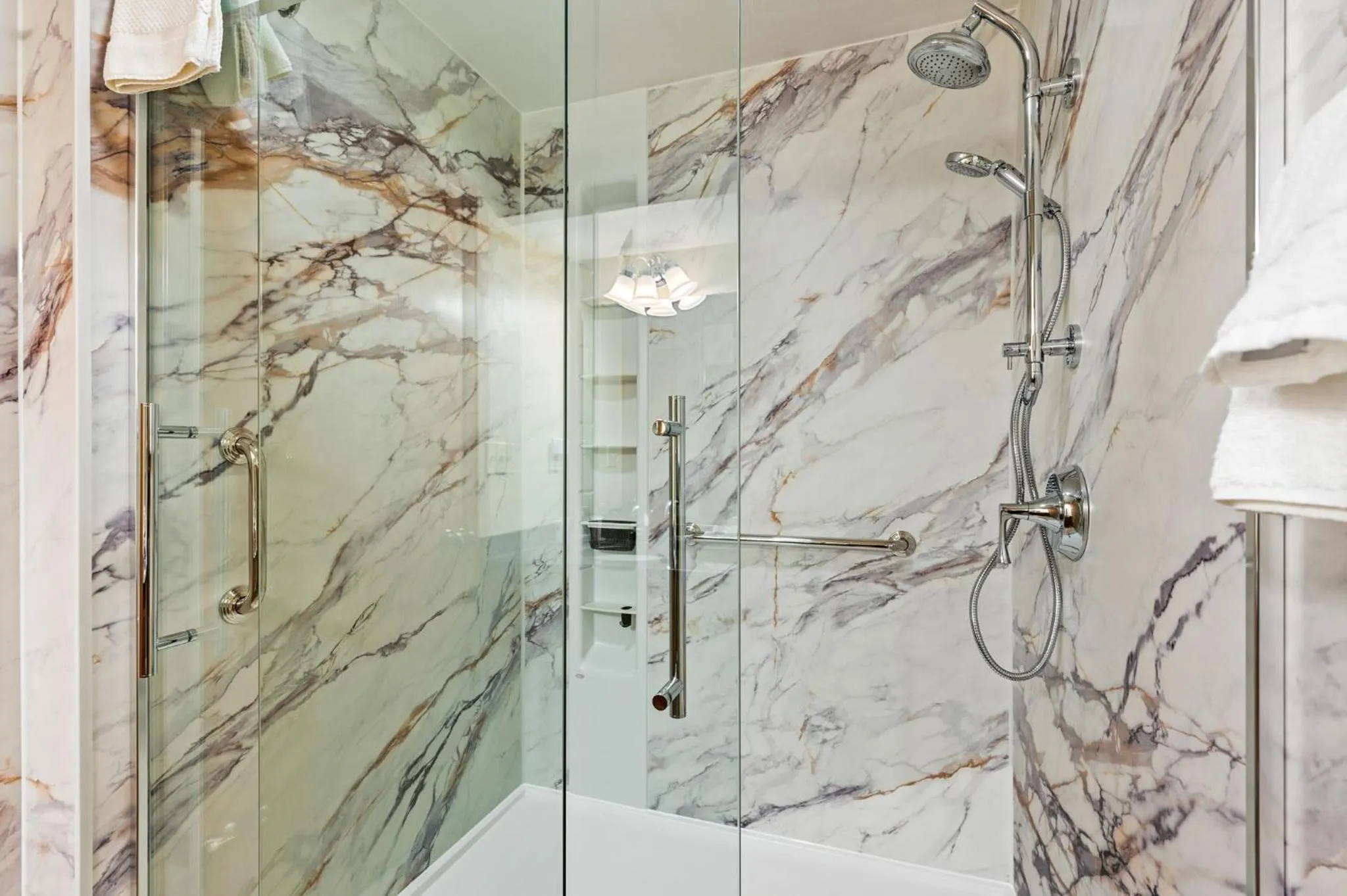 Shower in Evergreen Hill Condominiums