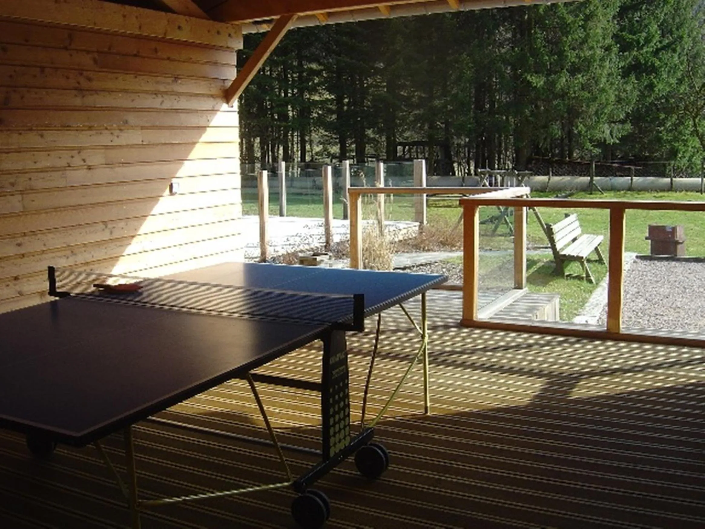 Children play ground in Gite Roche Des Ducs avec Piscine toute l'année, Spa, Sauna, Hammam
