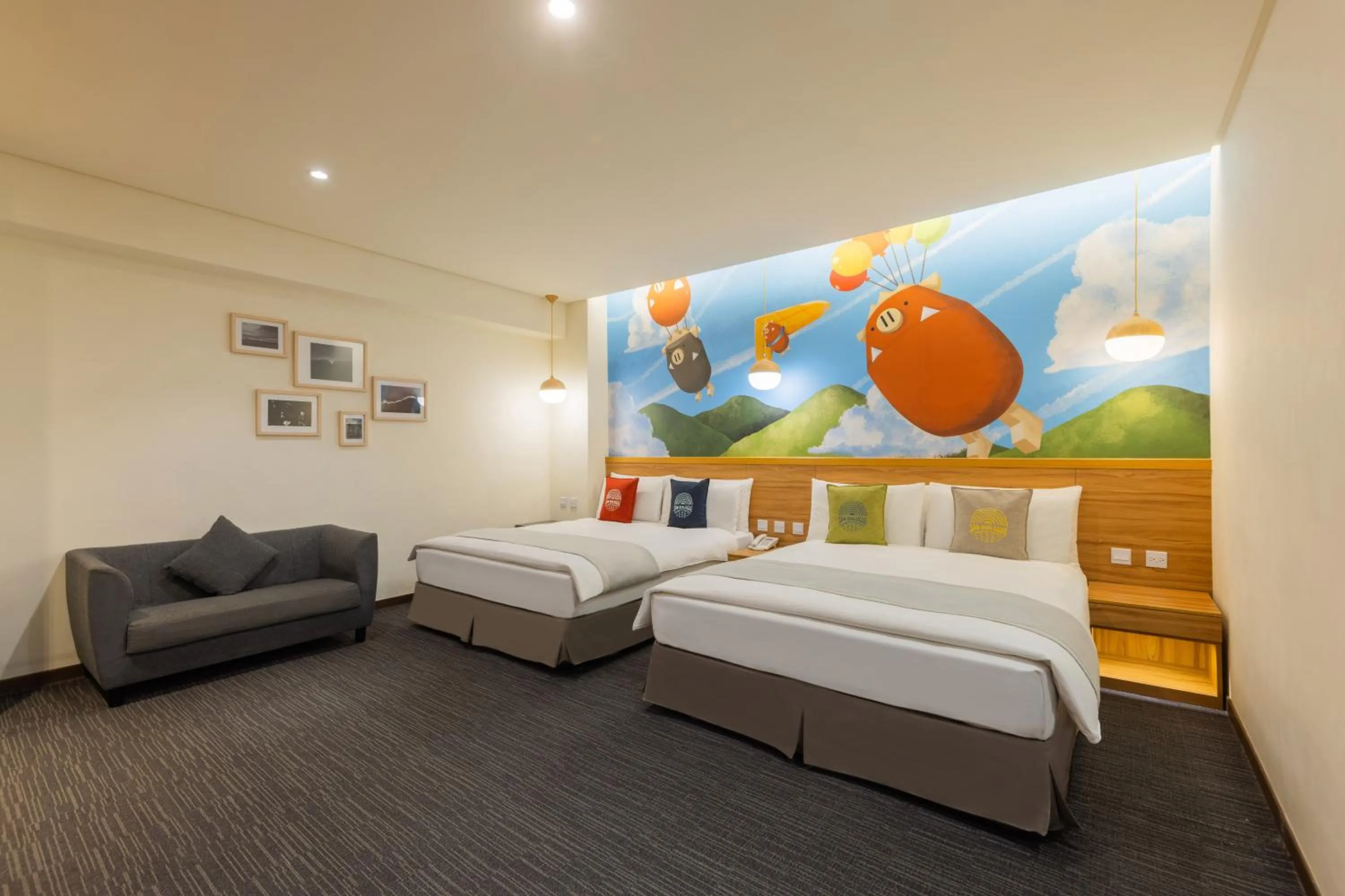 Photo of the whole room, Bed in Sun Dialogue Hotel-By Cosmos Creation