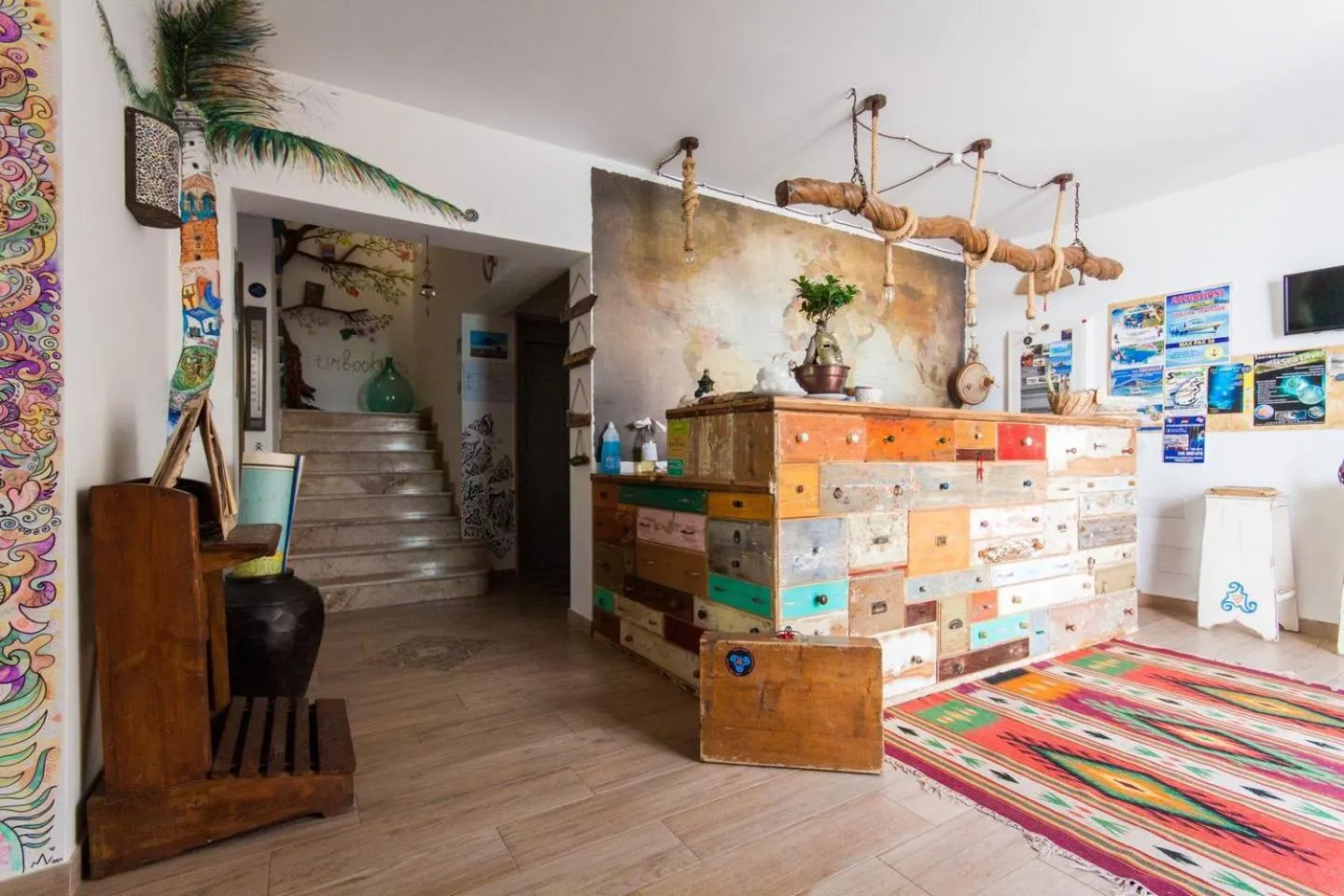 Seating area in Timbuktu Hostel