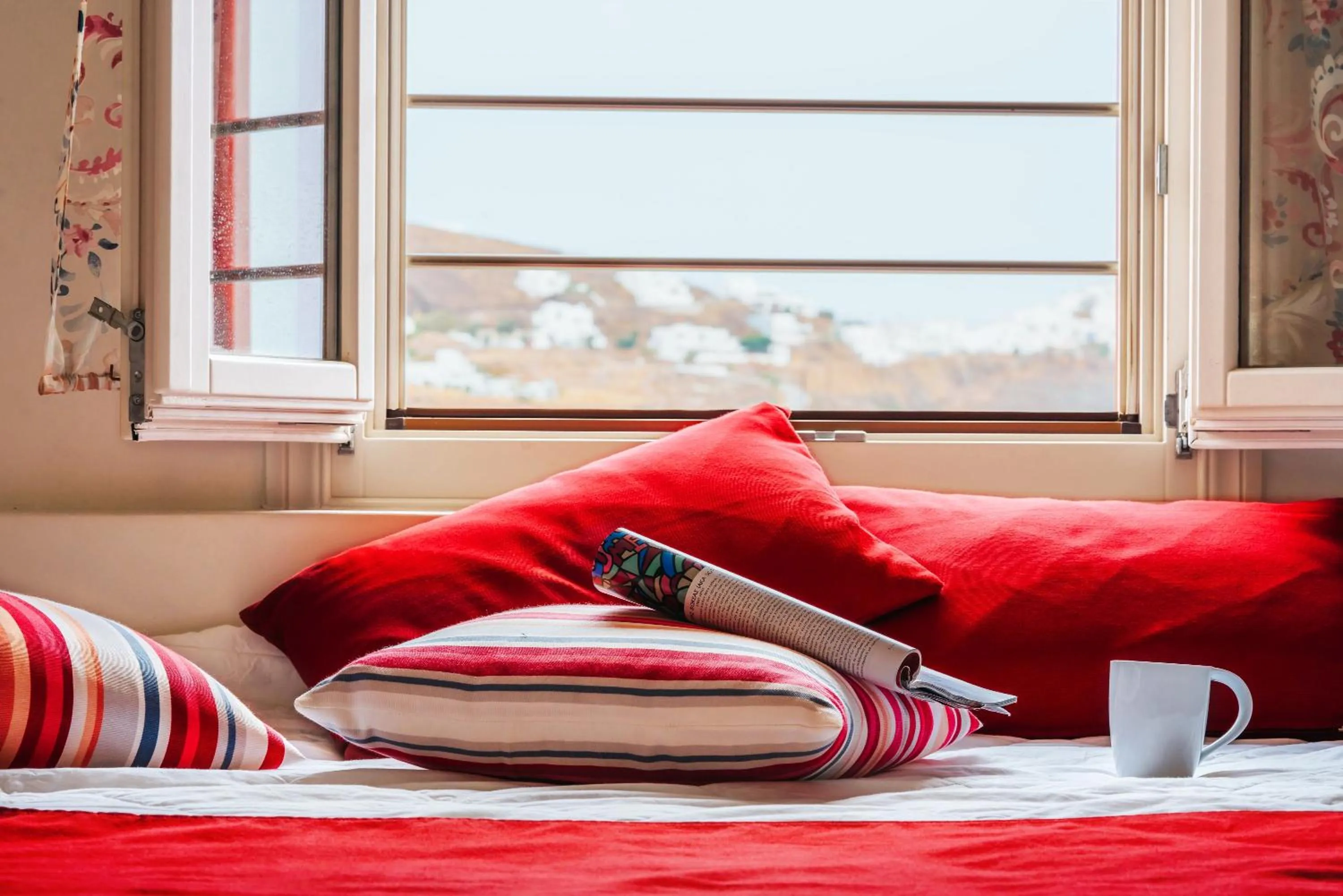 View (from property/room), Bed in Aelia Apartments & Suites