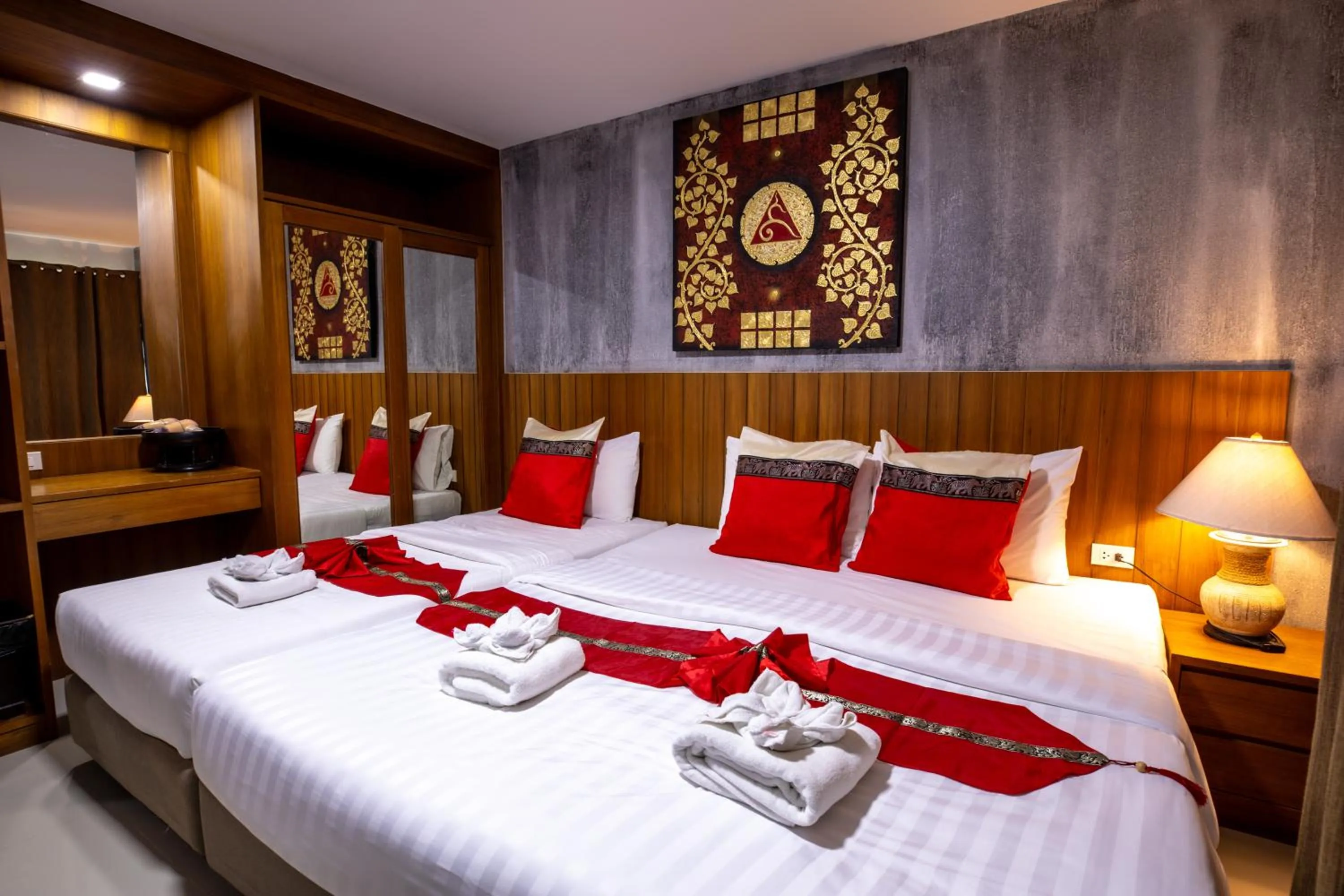 Bed in Huen Jao Ban Hotel