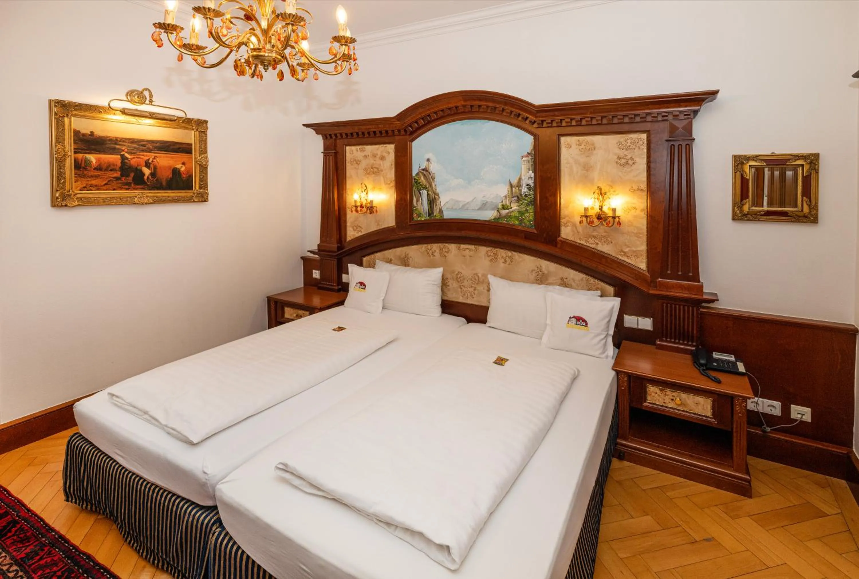 Photo of the whole room, Bed in Schloss Hotel Wasserburg