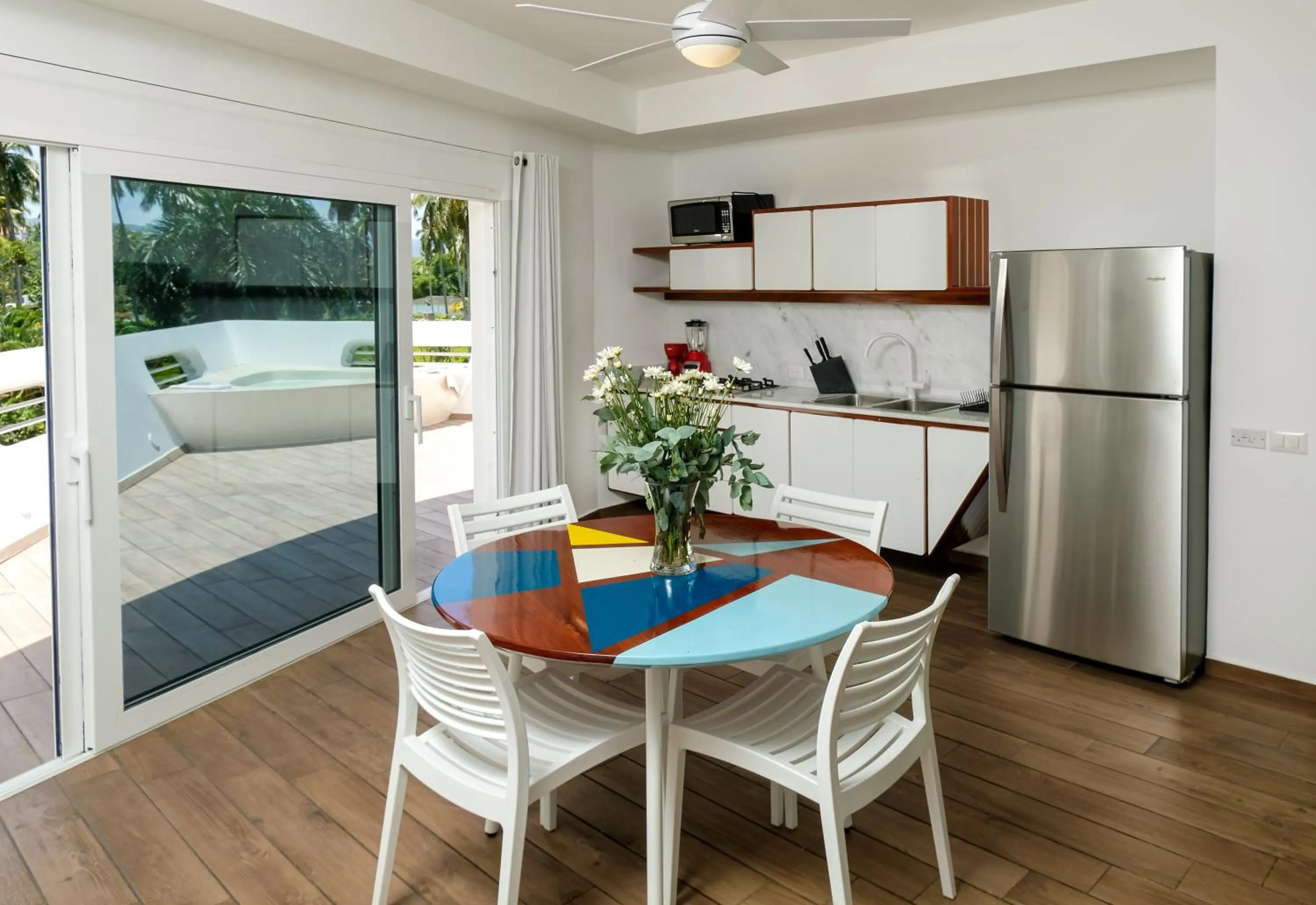 Dining area in Puerto Plaza Las Terrenas