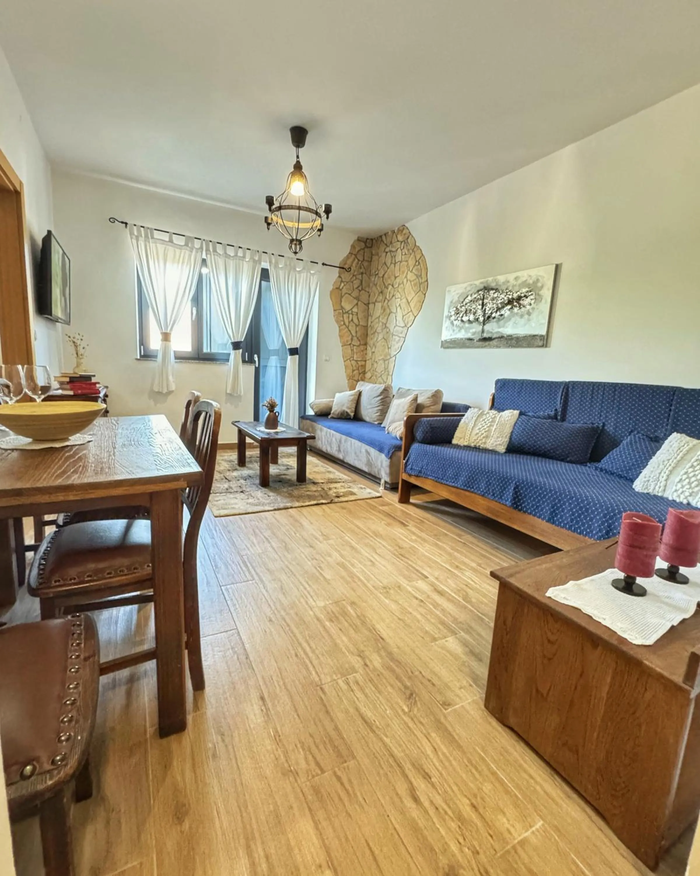 Bed in Etno Garden Apartments