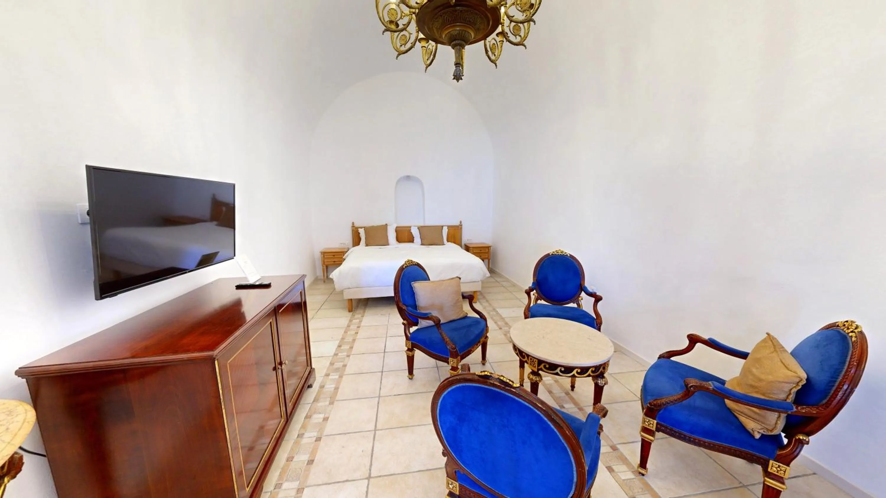 Living room in Golden Grey Goose