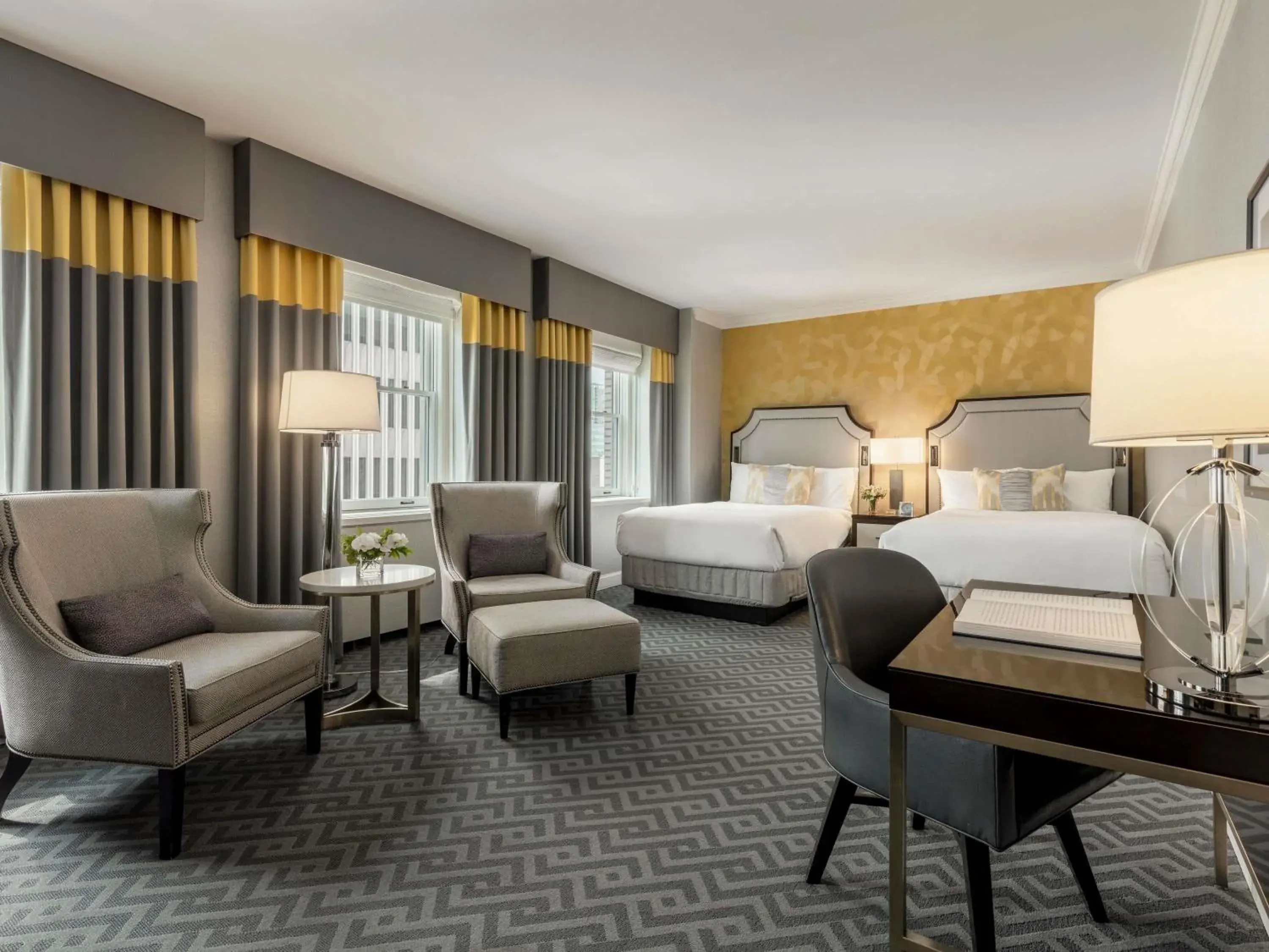Deluxe Room with Two Double Beds with Roll-In Shower and Mobility/Hearing Accessible - City View in Fairmont Olympic Hotel Deluxe Room with Two Double Beds with Roll-In Shower and Mobility/Hearing Accessible - City View in Fairmont Olympic Hotel