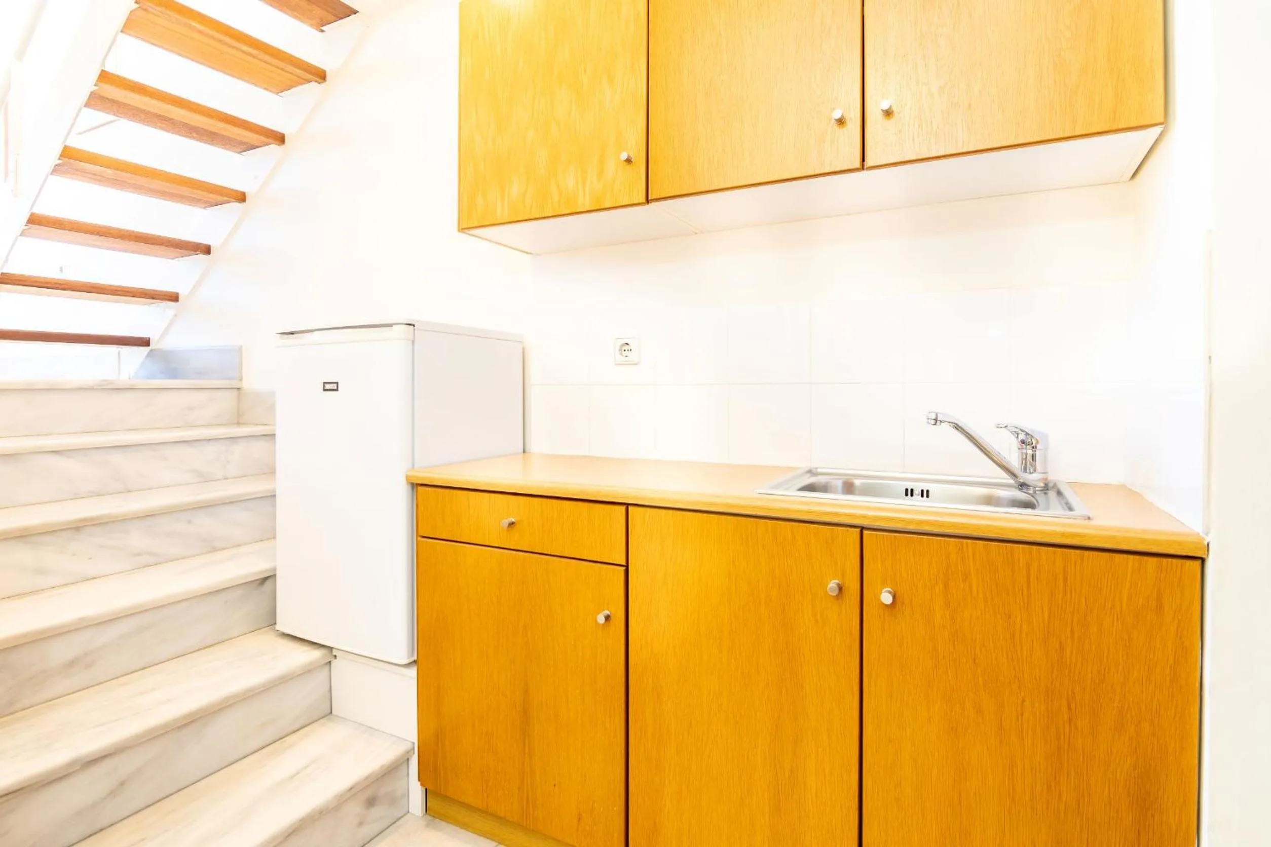 Kitchen or kitchenette in Orestis Hotel Sea View Apartments