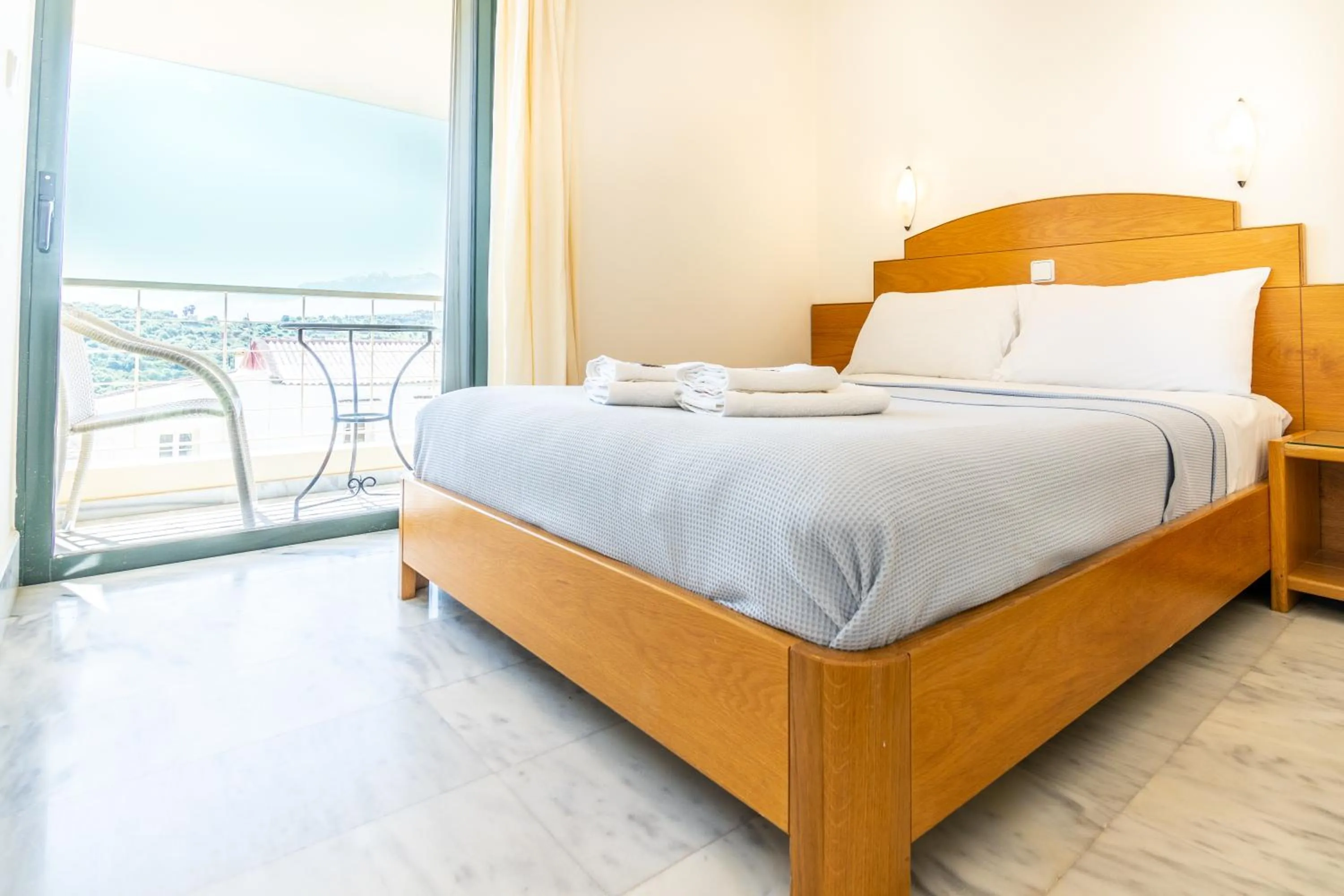 Bed in Orestis Hotel Sea View Apartments