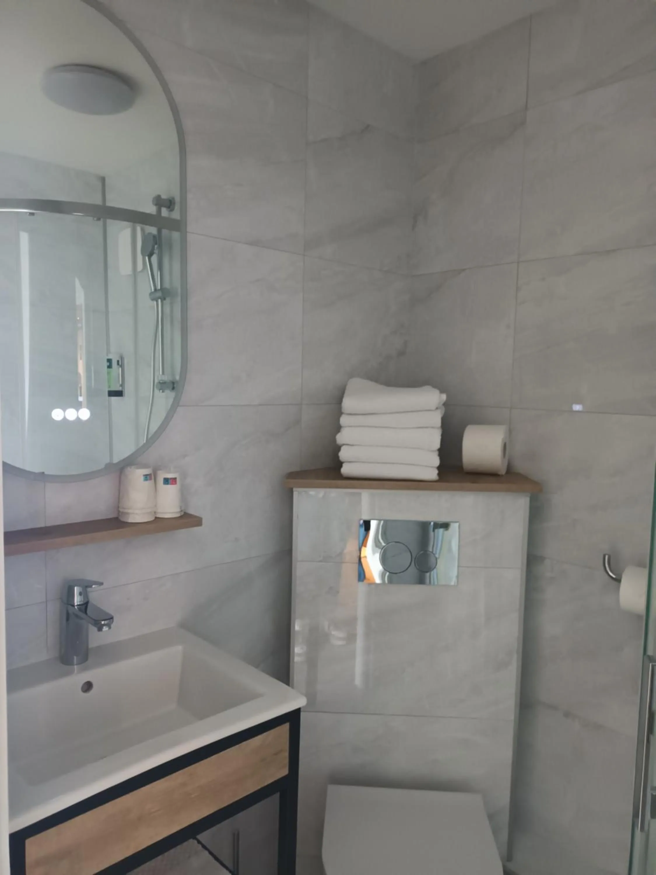 Bathroom in Hôtel-Restaurant Logis l'Aubrac Laguiole