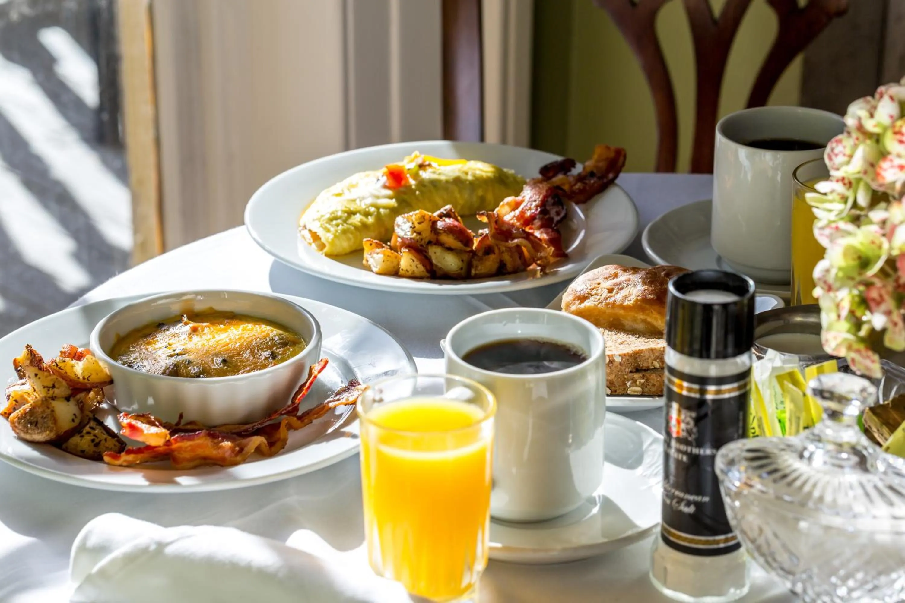 American breakfast in The Gastonian, Historic Inns of Savannah Collection
