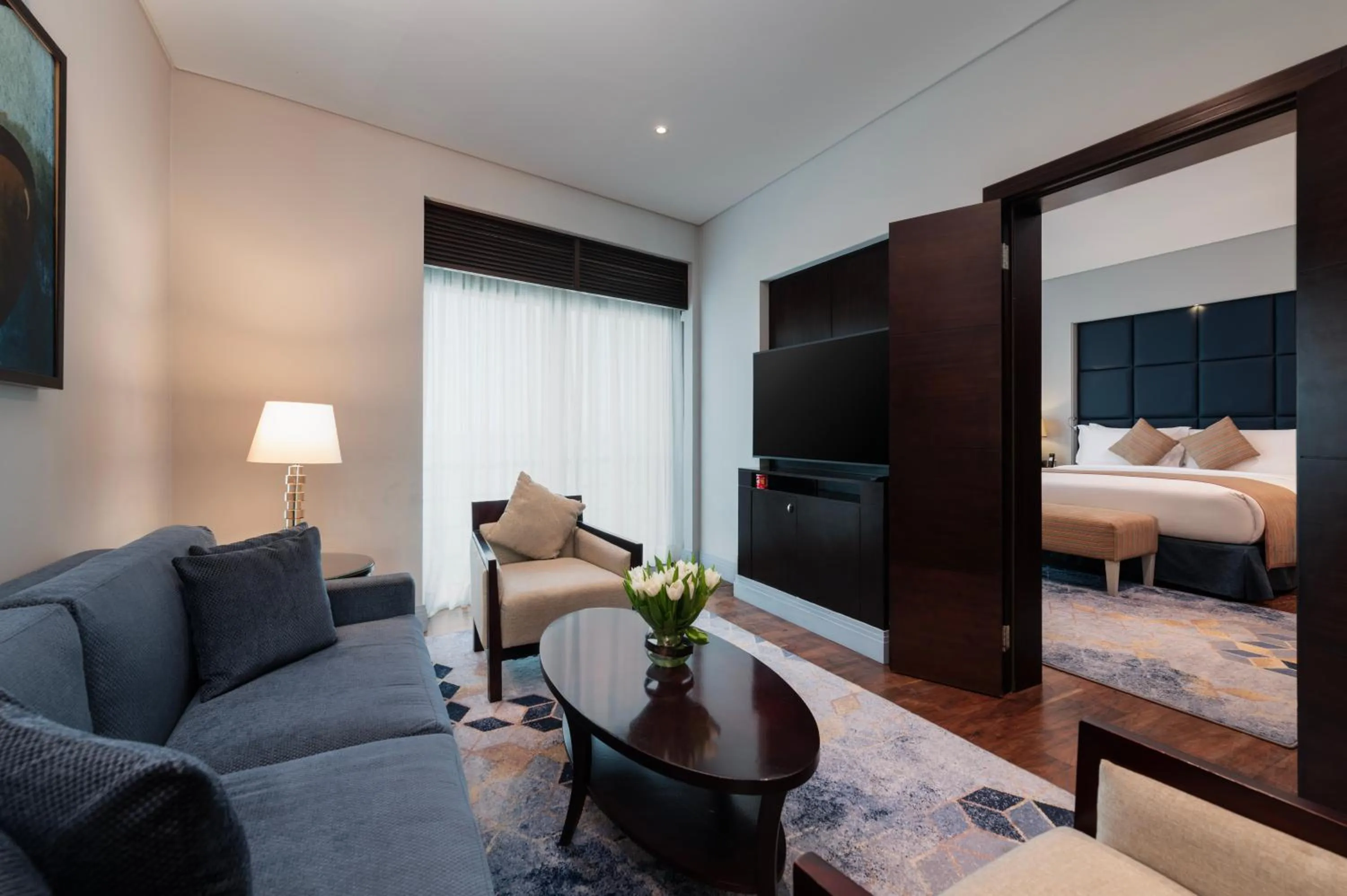 Seating area, Bed in Sofitel Al Khobar The Corniche