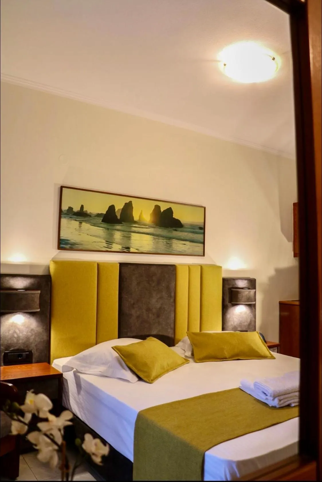 Bed in Hotel Dionysis Studios