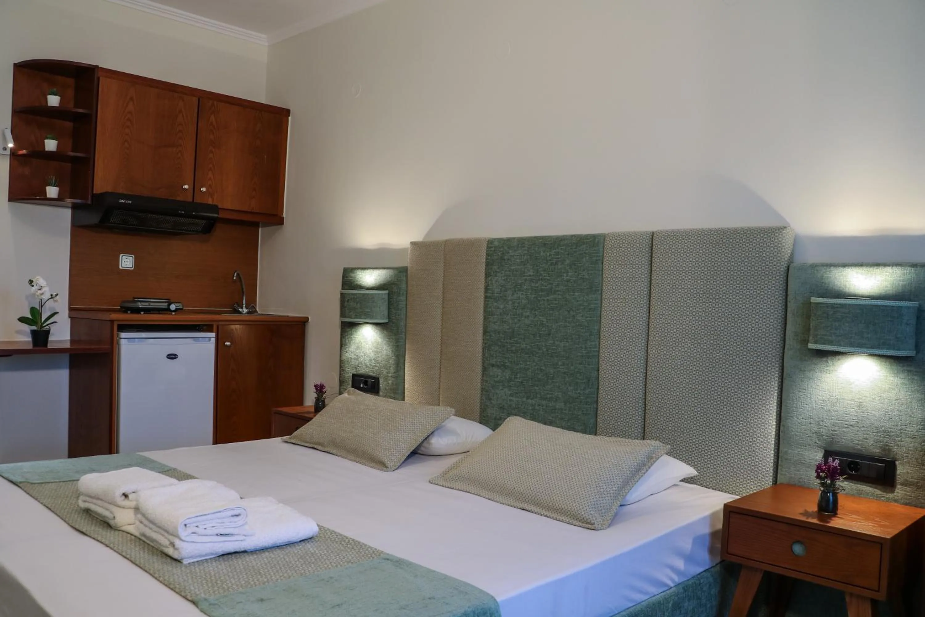 Bed in Hotel Dionysis Studios