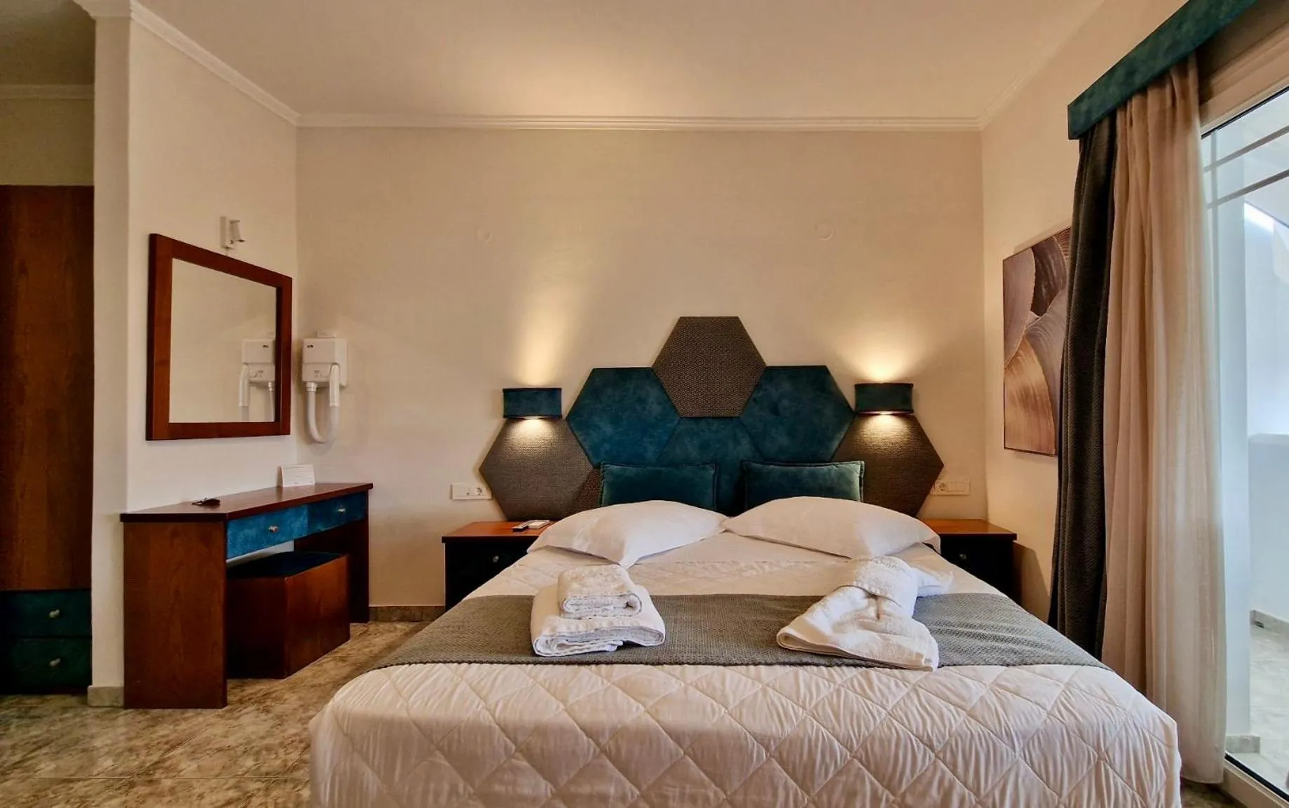 Bed in Hotel Dionysis Studios