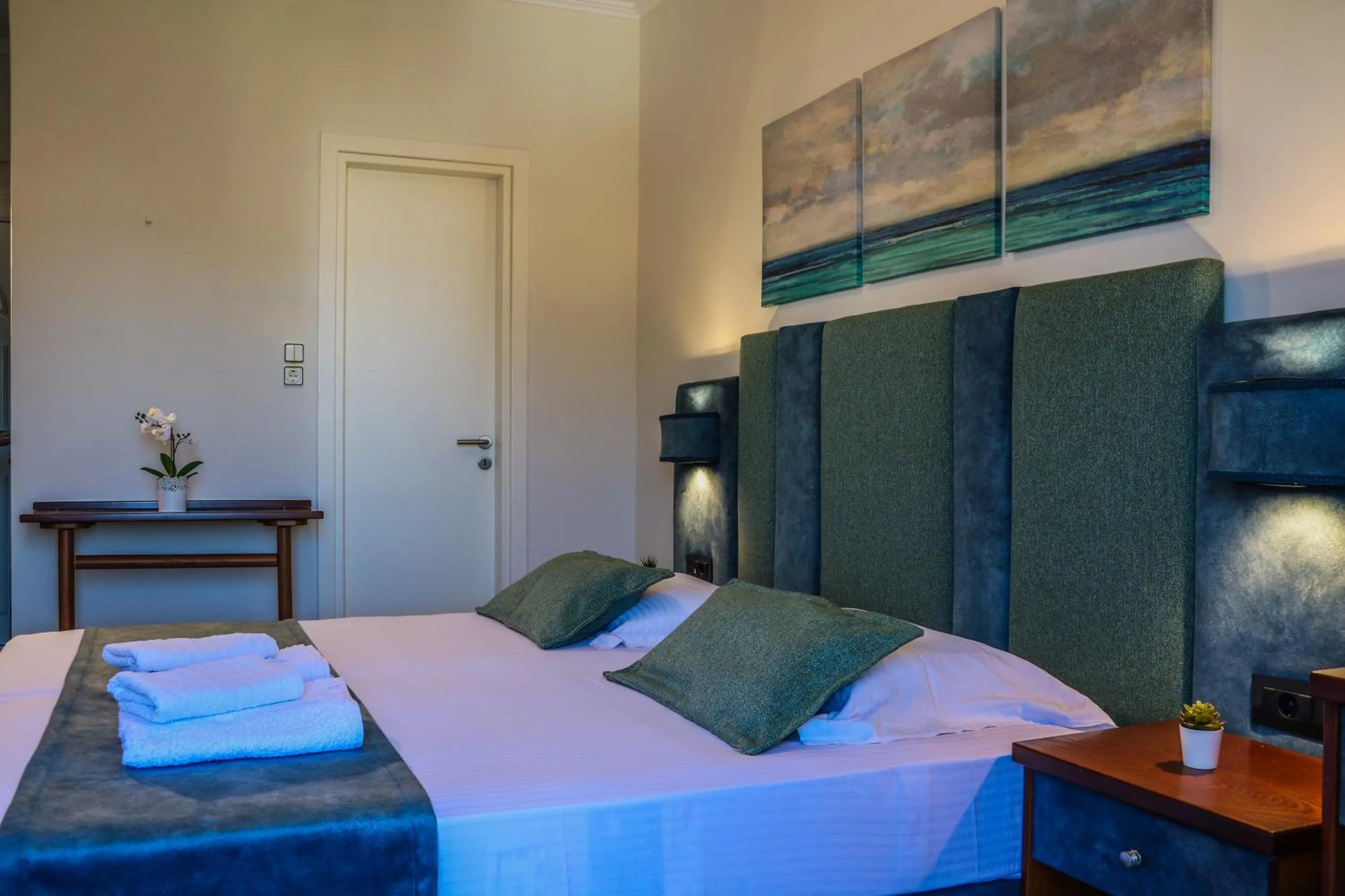 Bed in Hotel Dionysis Studios