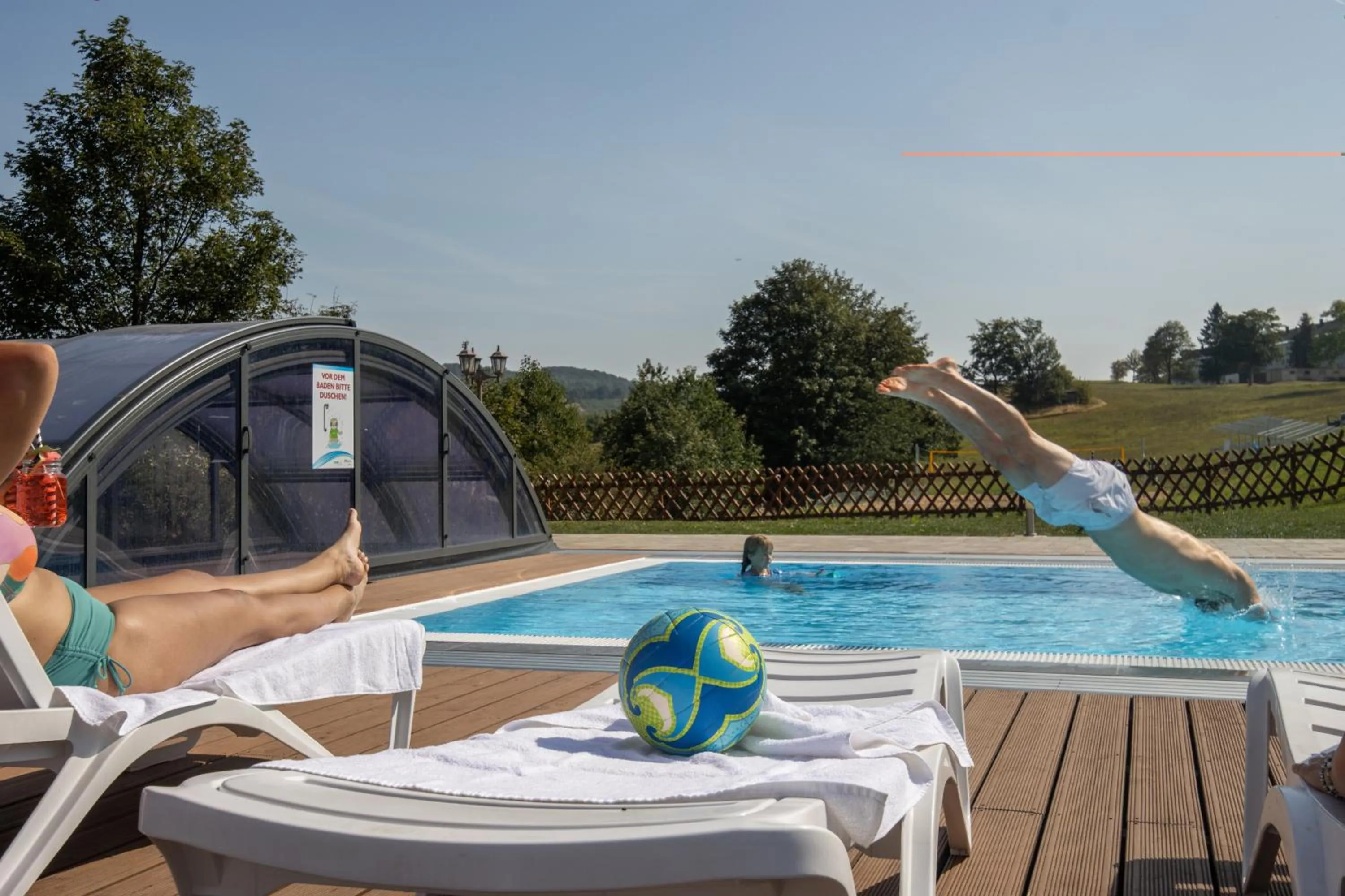 Swimming pool in Panorama Berghotel Wettiner Höhe