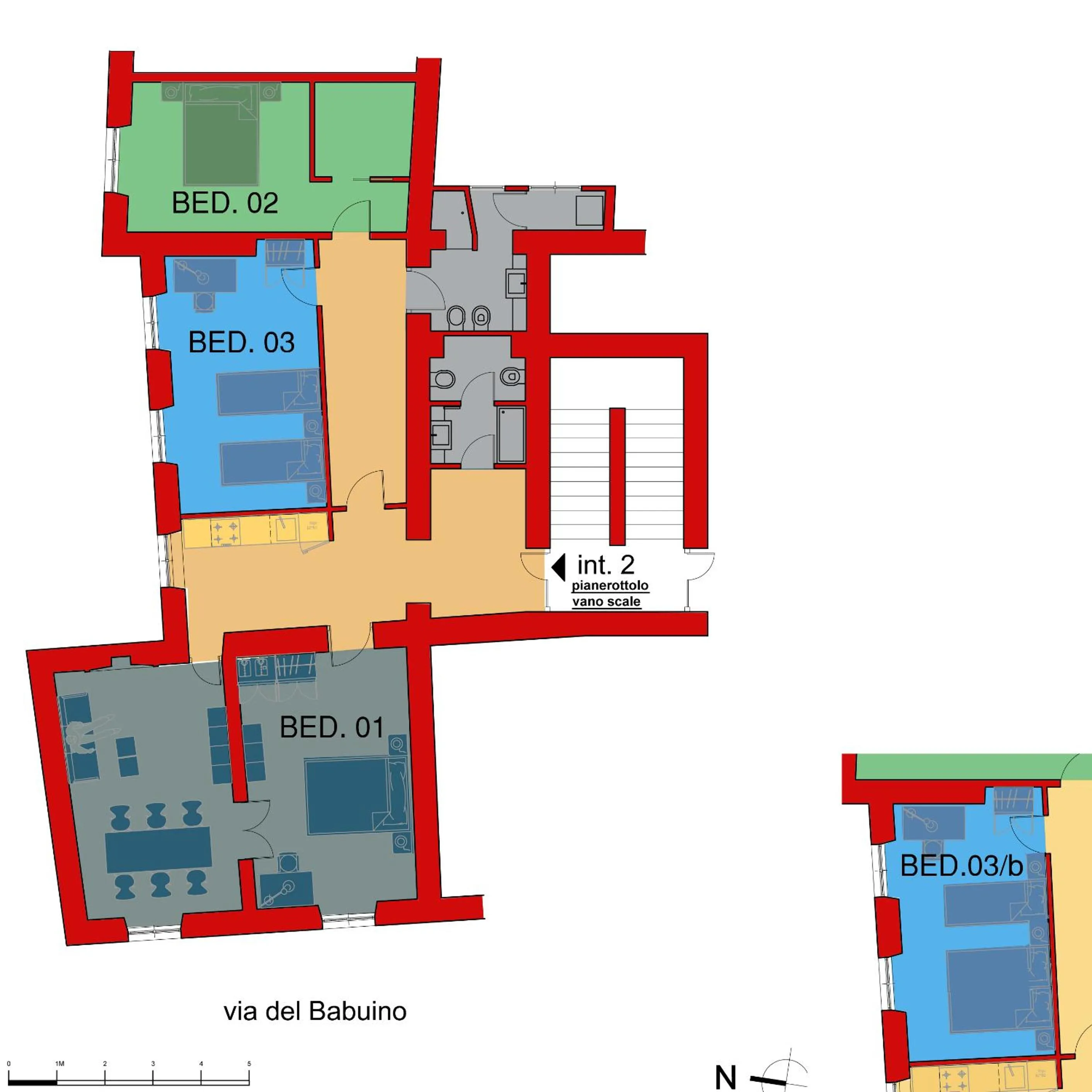 Floor plan in Exclusive apartment a few steps from the Spanish Steps