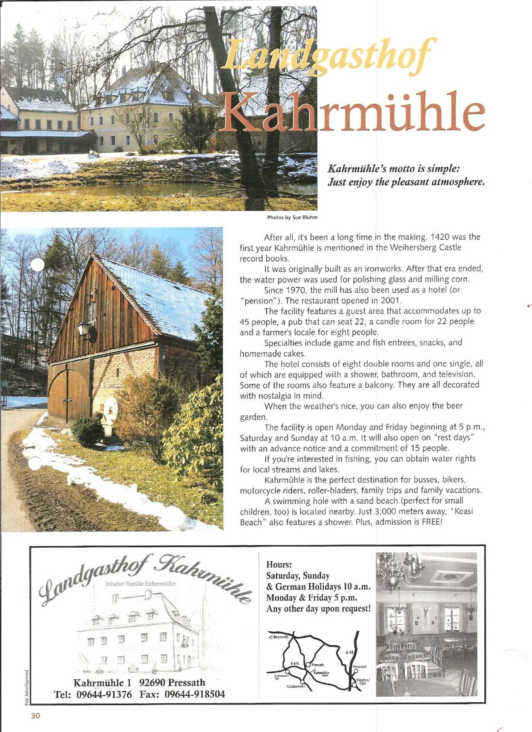 Area and facilities in Landhotel Kahrmühle