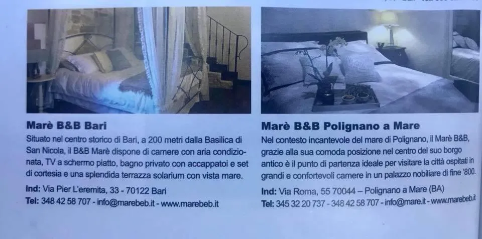 Text overlay in Marè Rooms Bari old town center