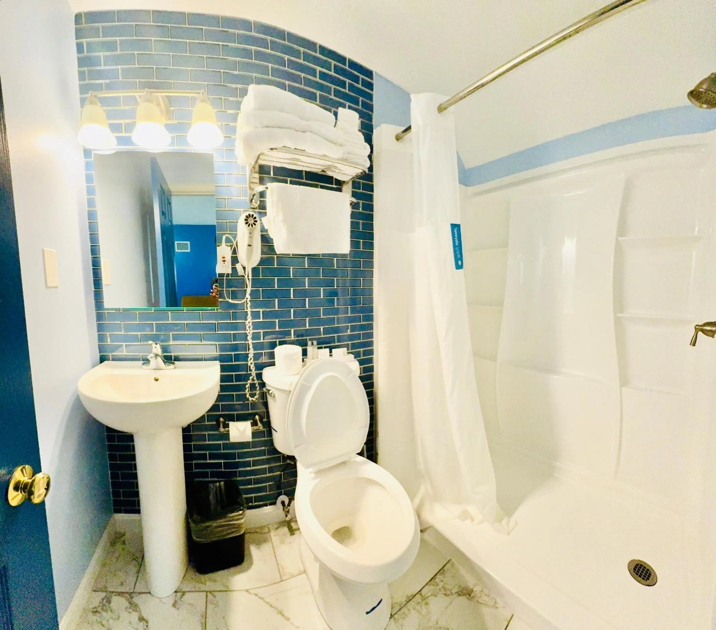 Shower in Blue Spruce