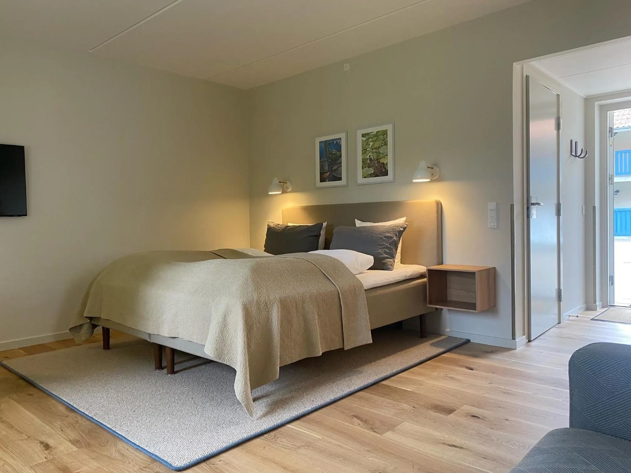 Bed in Hotel Knudsens Gaard