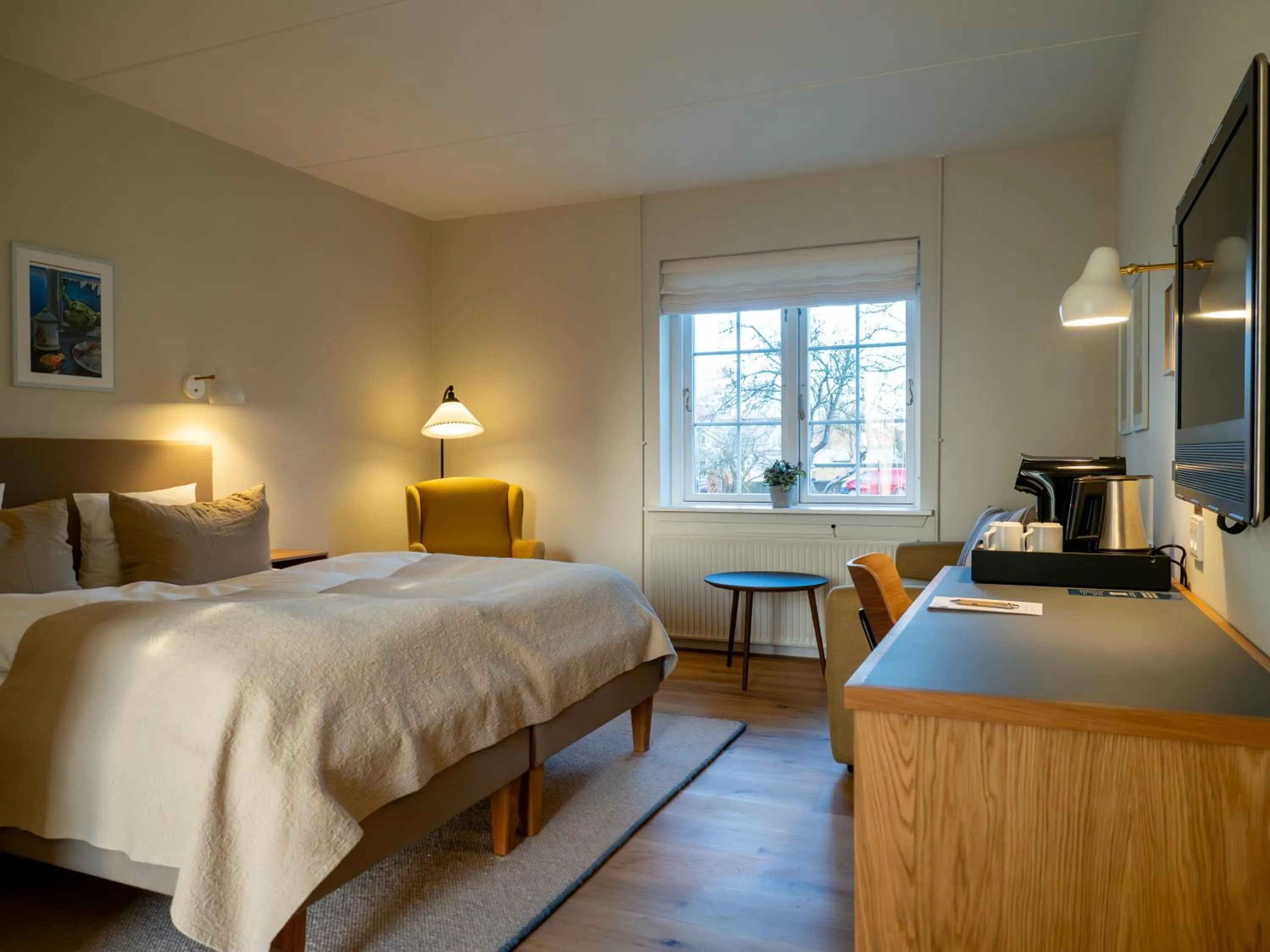 Bed in Hotel Knudsens Gaard
