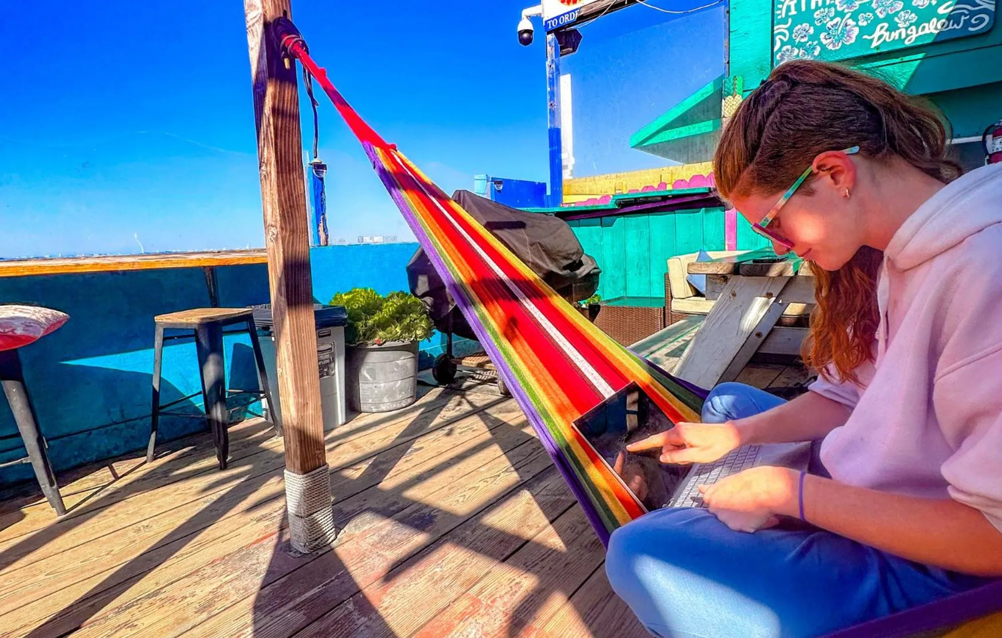 Patio in ITH San Diego Beach Bungalow Surf Hostel