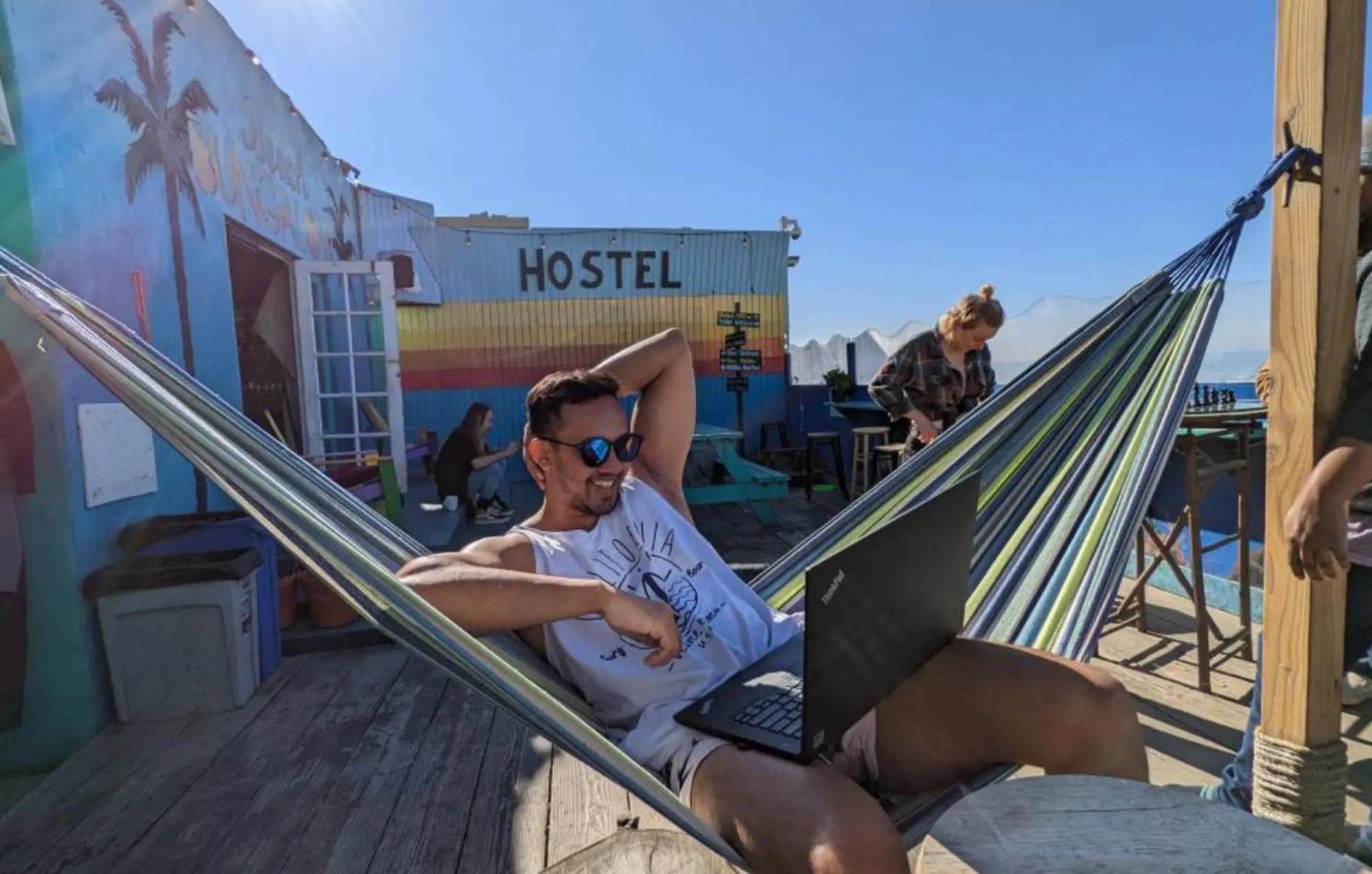 Patio in ITH San Diego Beach Bungalow Surf Hostel