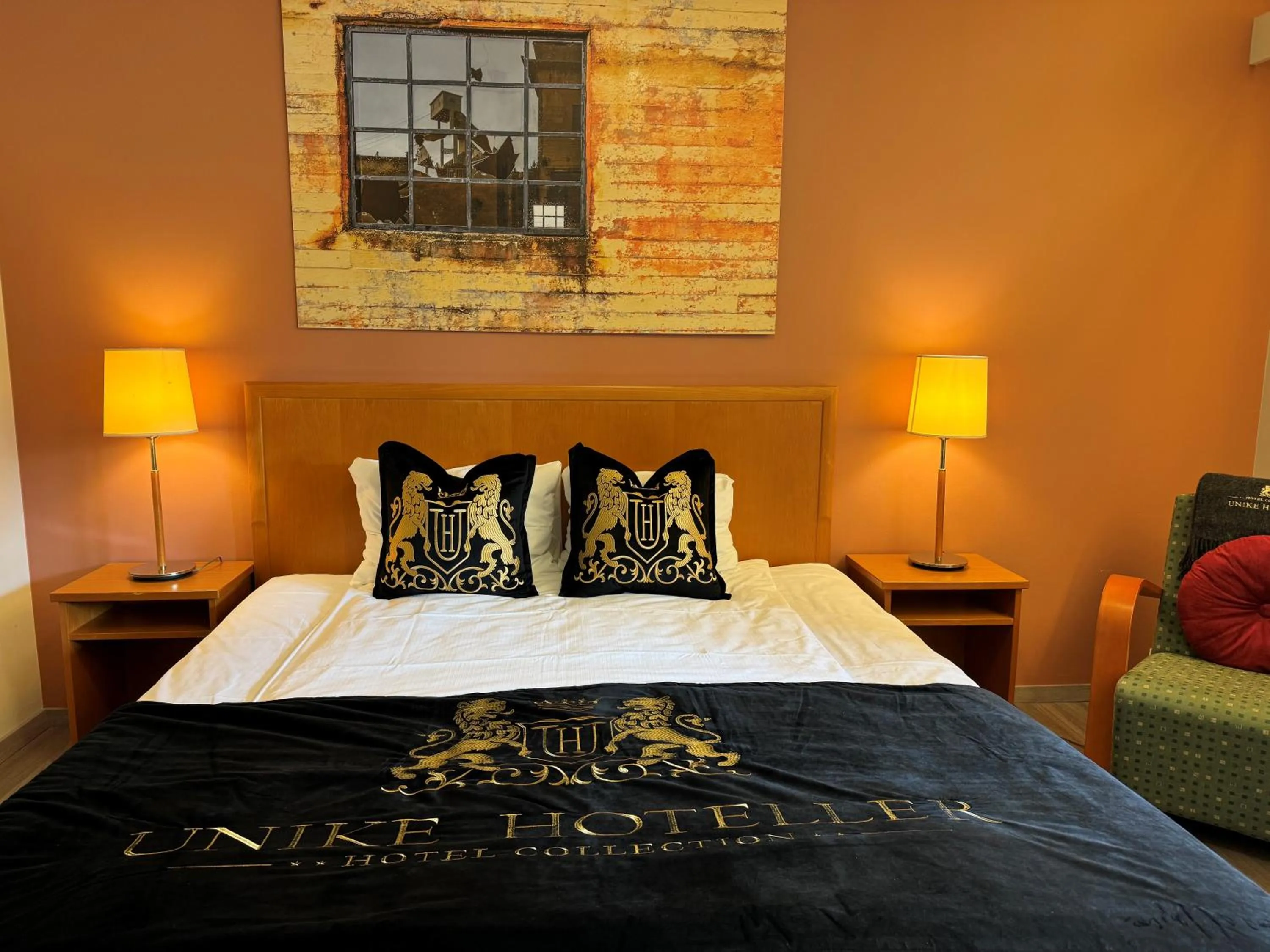 Bed in Utsikten Hotell Kvinesdal - Unike Hoteller