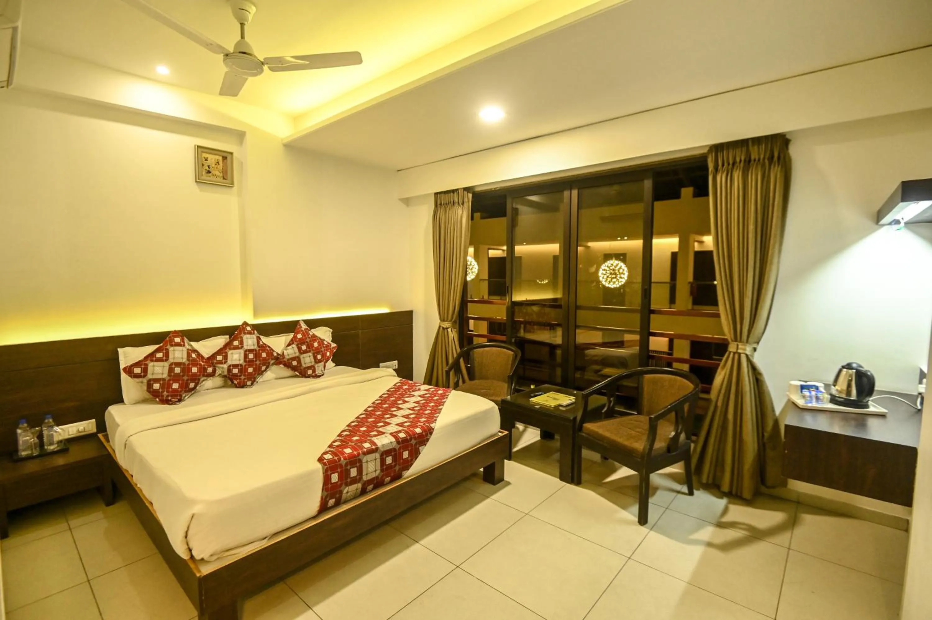 View (from property/room), Bed in The Divine Resort Somnath
