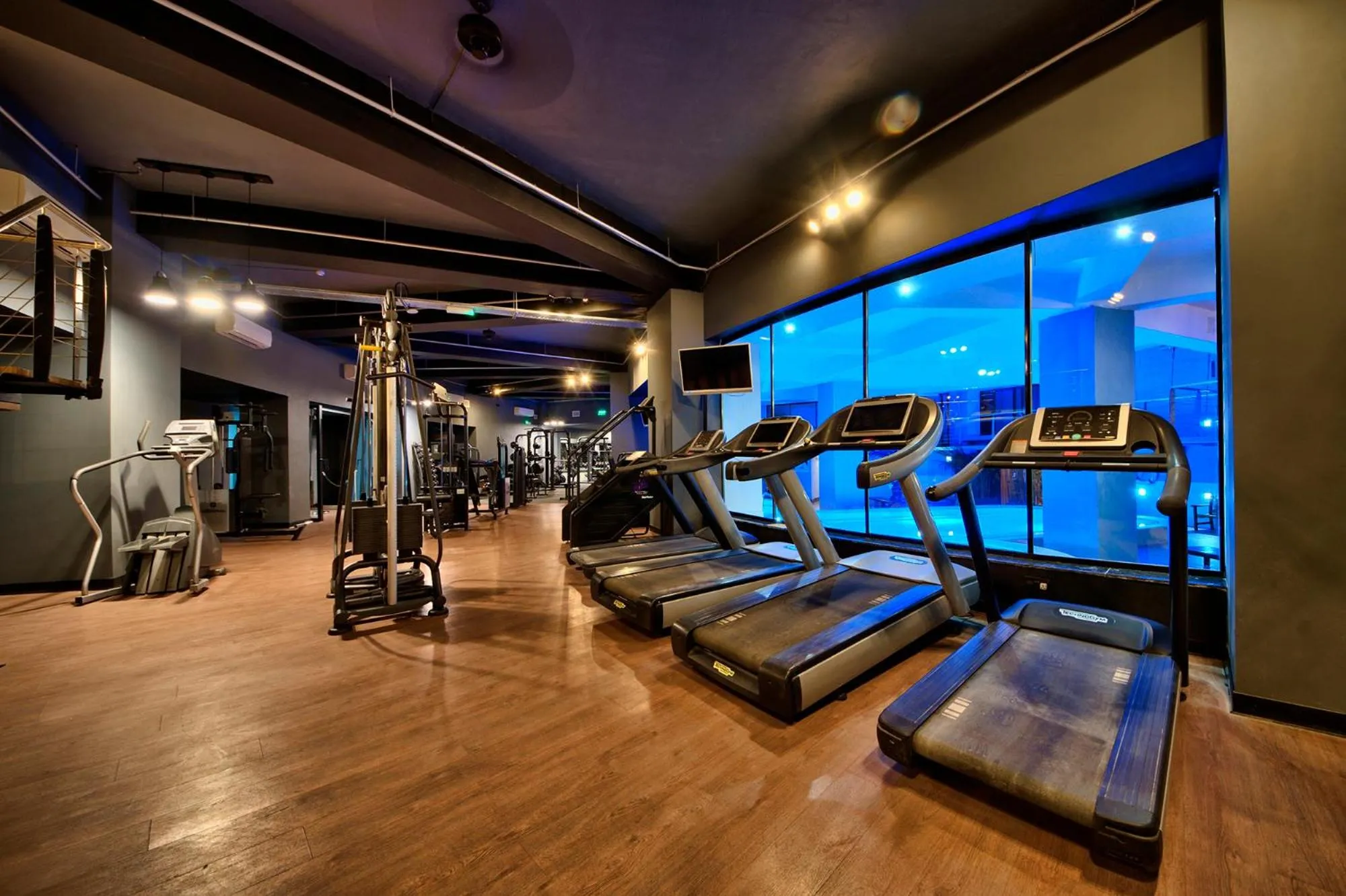 Fitness centre/facilities in The Preluna Hotel