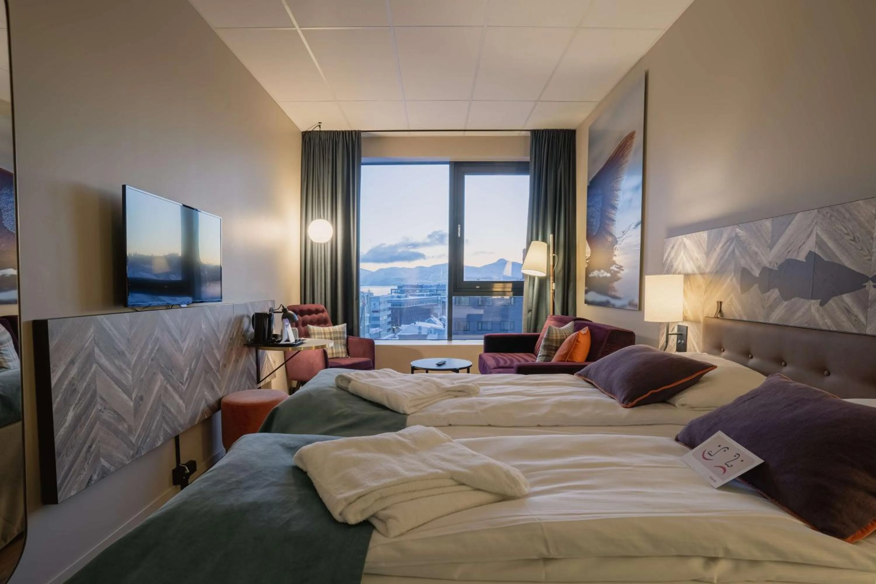 Bedroom, Bed in Scandic Grand Tromsø