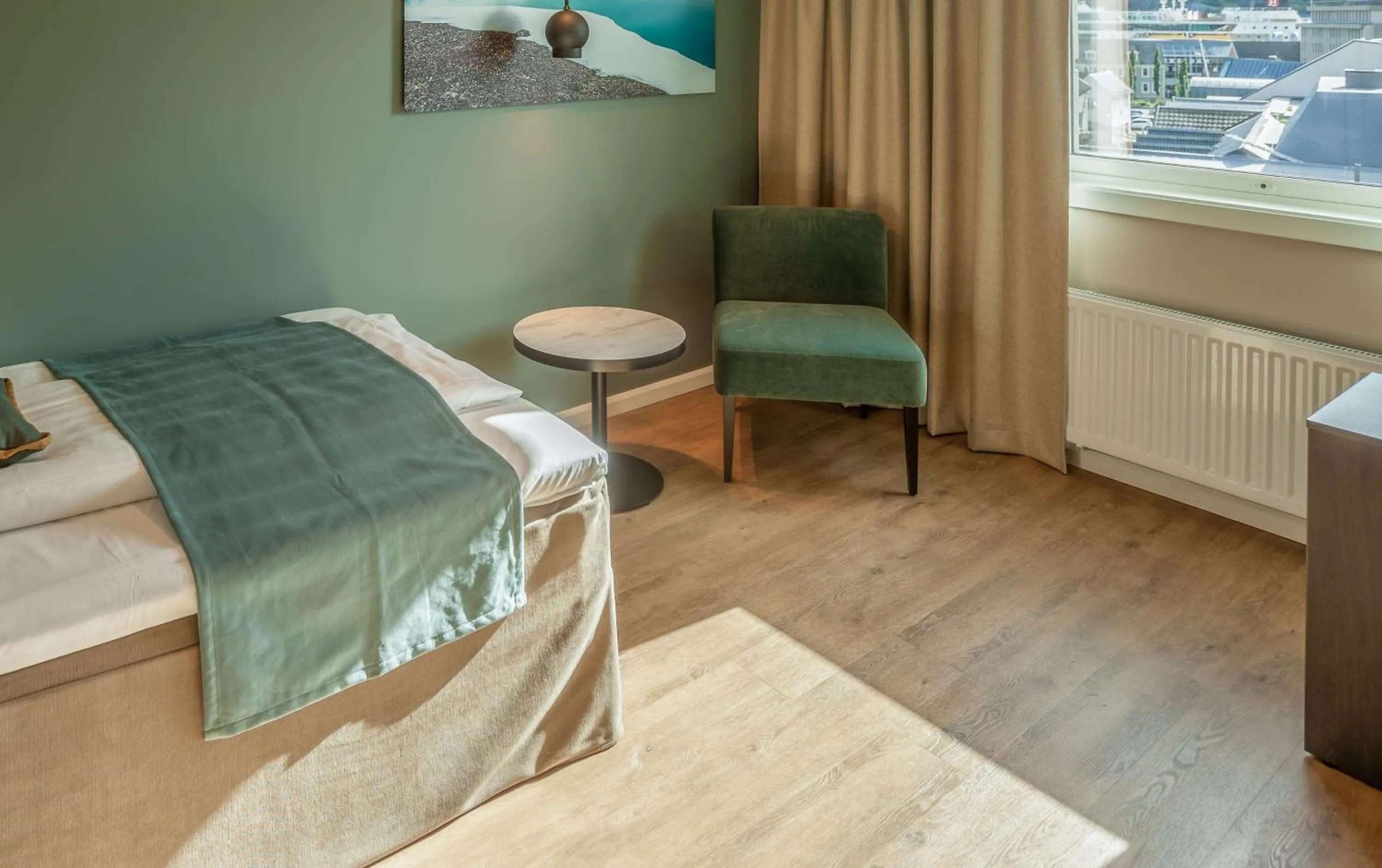 Bedroom, Bed in Scandic Harstad