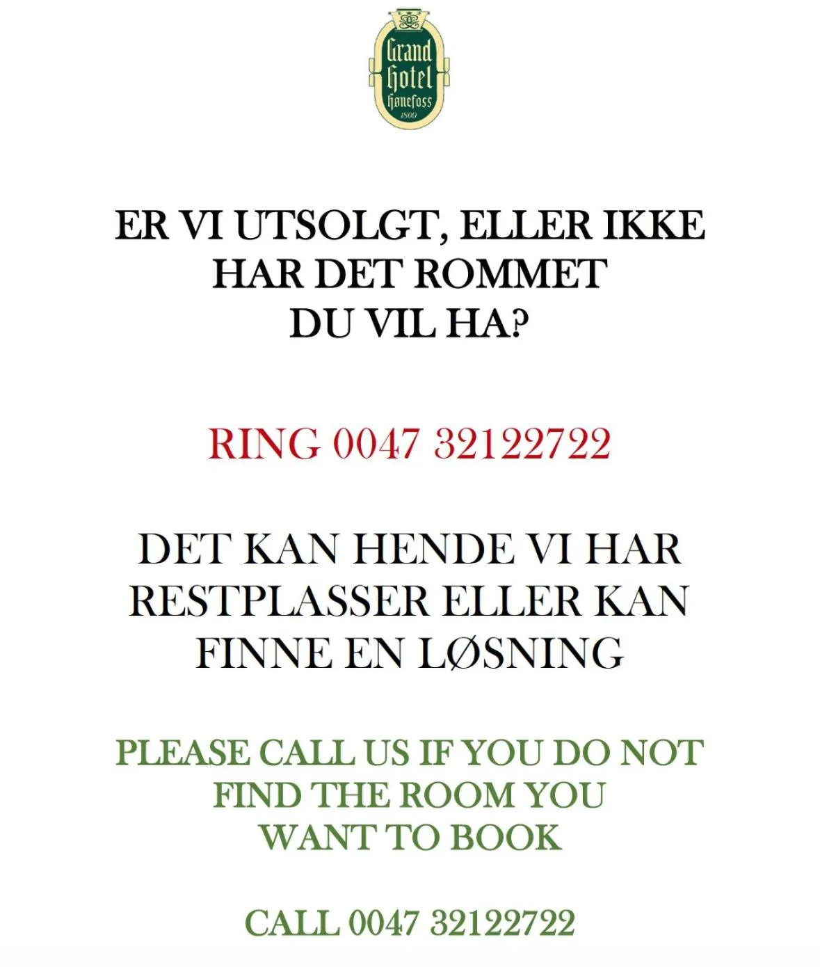 Property logo or sign in Grand Hotel Hønefoss