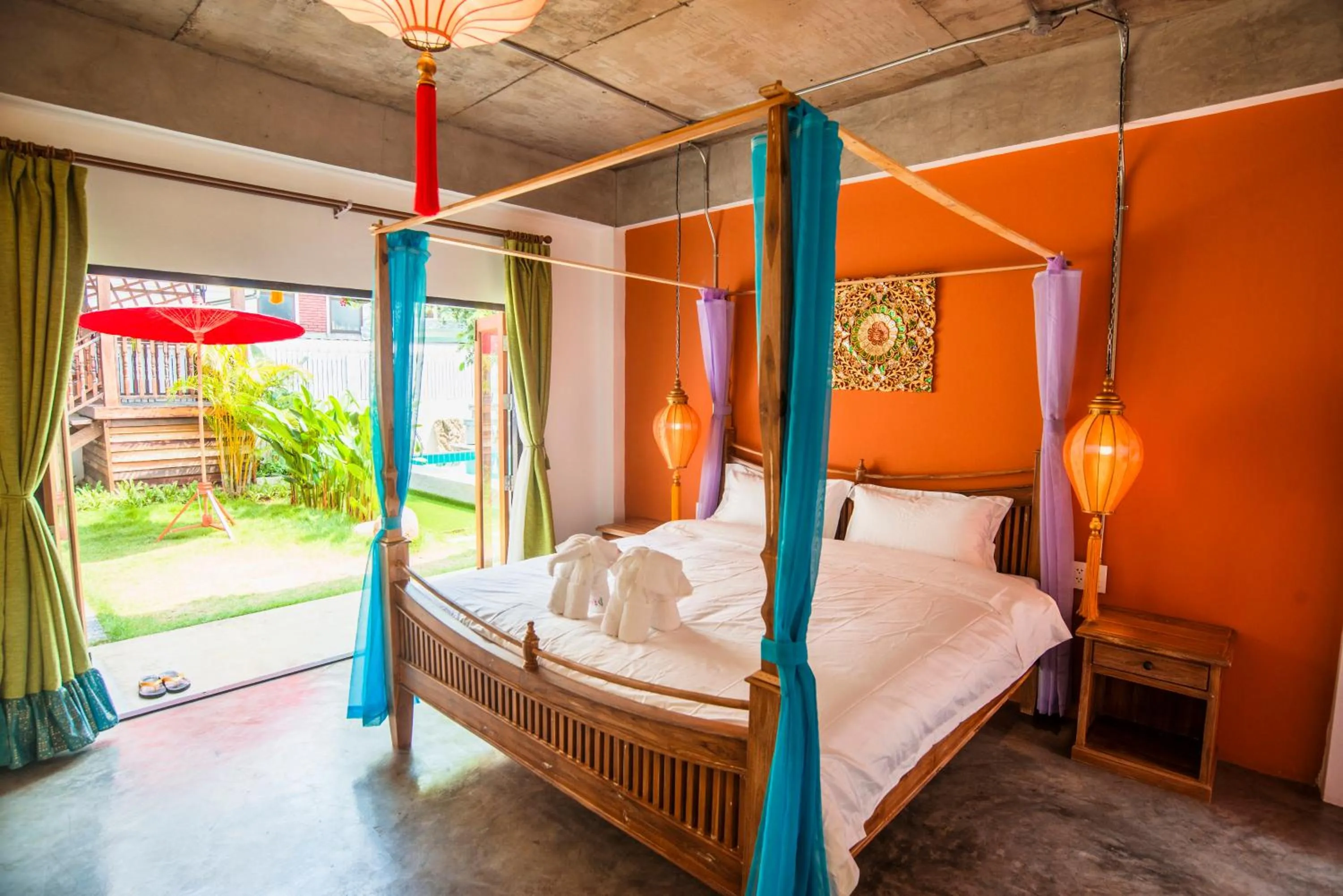 Garden, Bed in Garden Yard Inn Chiangmai