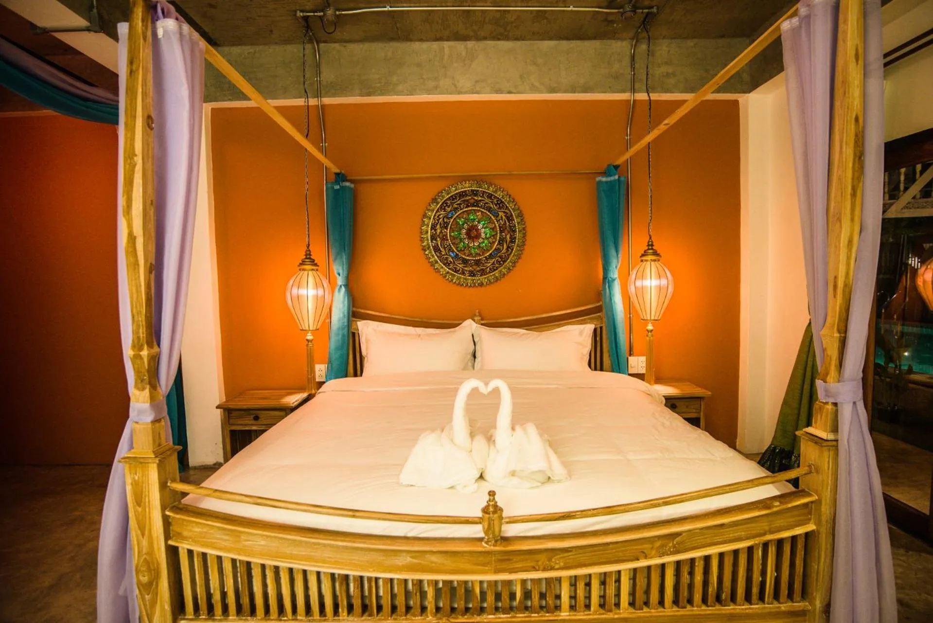 Bed in Garden Yard Inn Chiangmai