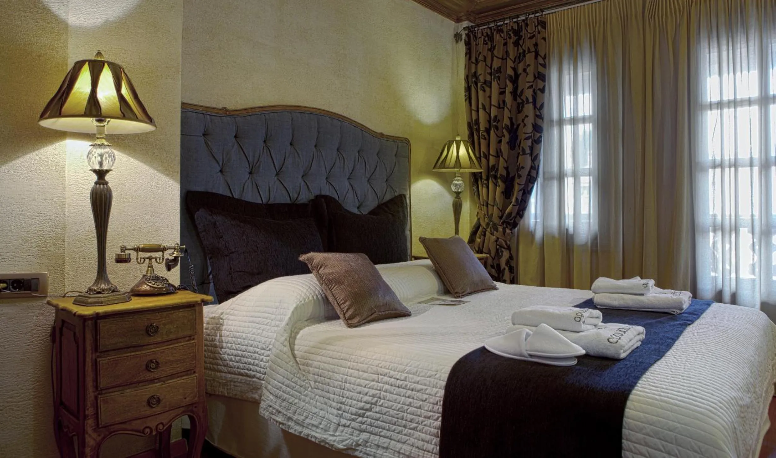 Bed in AROMA DRYOS SPA & ECO Hotel