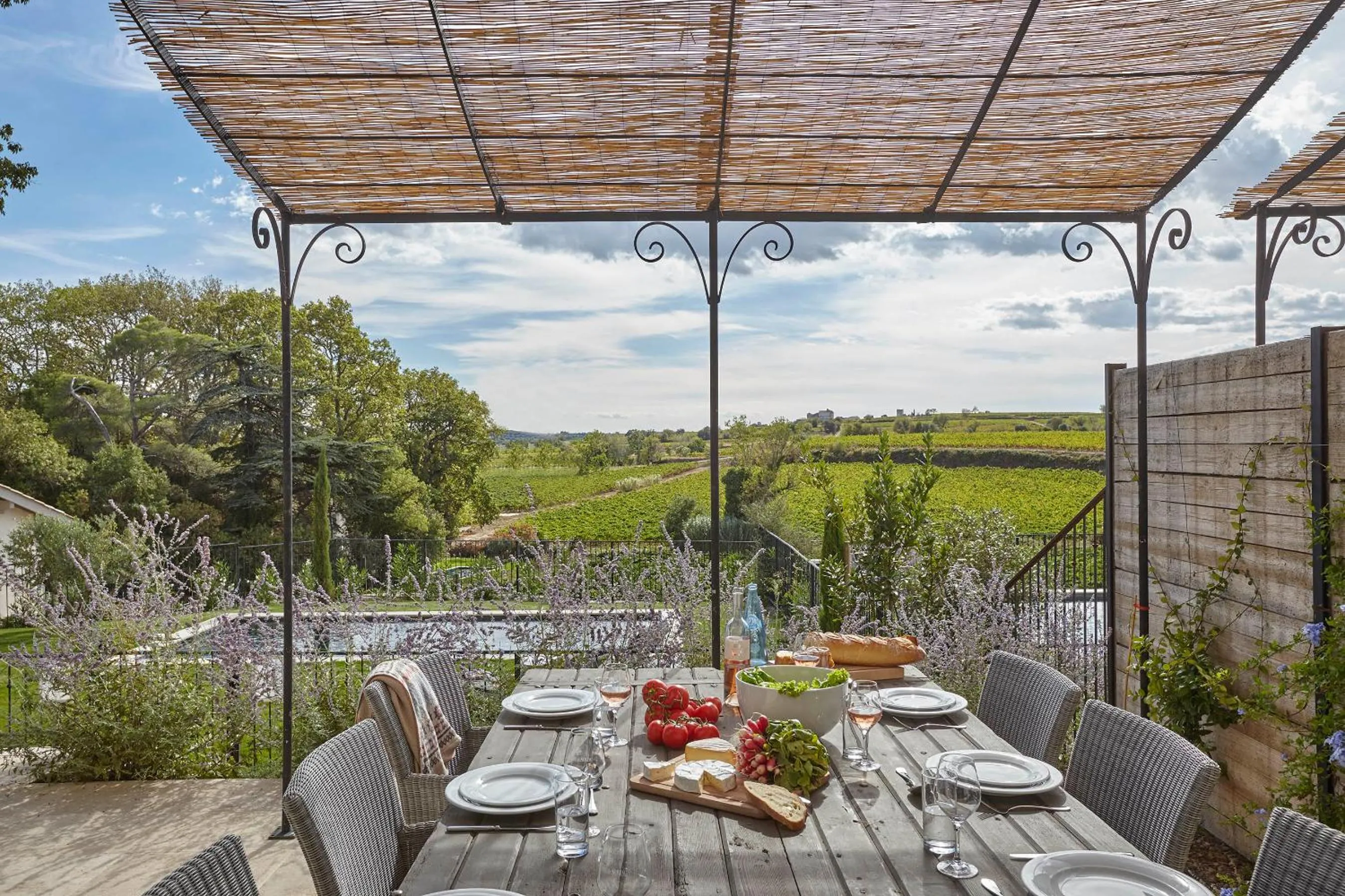 Pool view in Château St Pierre de Serjac