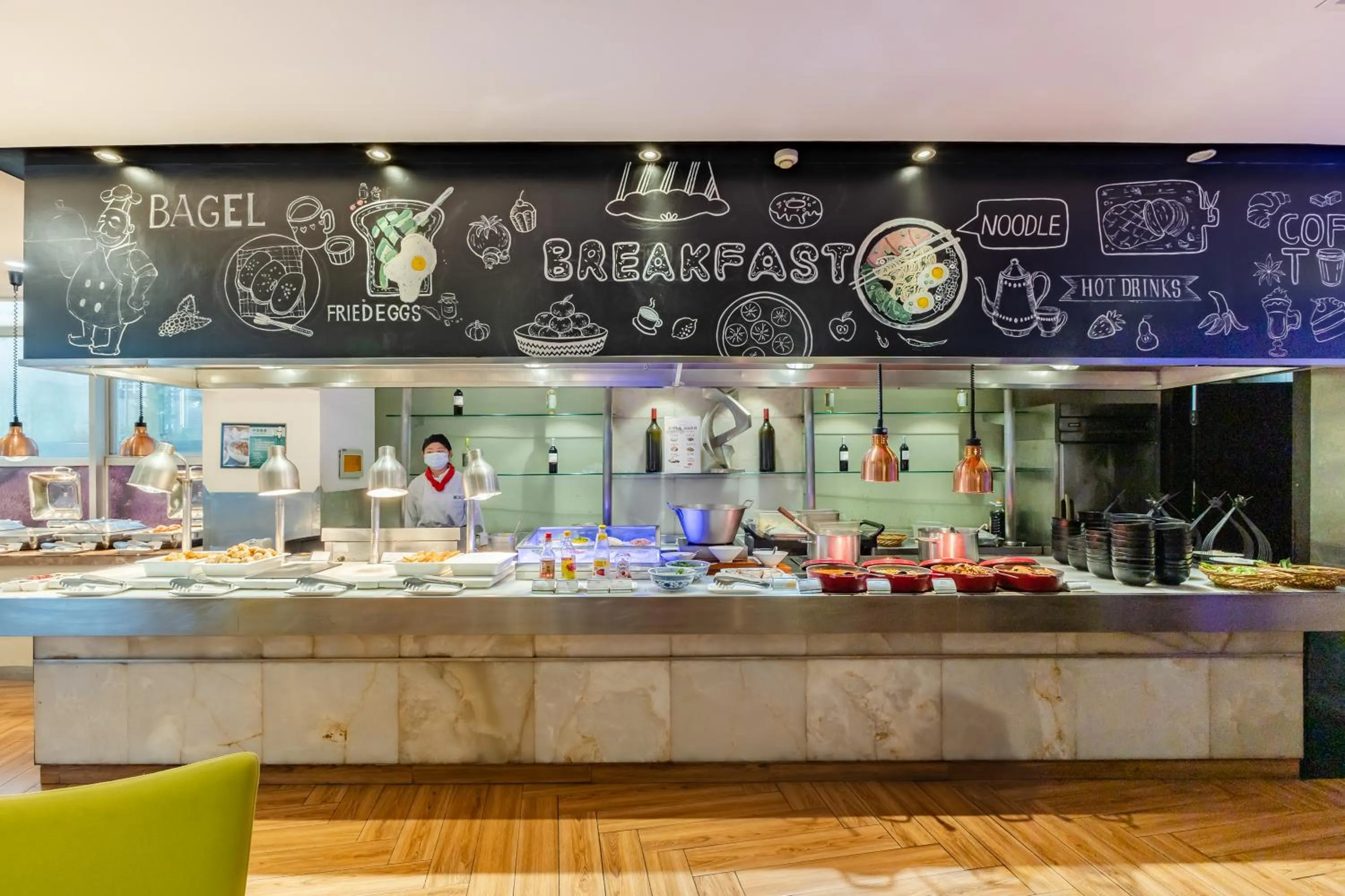 Breakfast in Holiday Inn Shanghai Vista Near Jing'an Temple