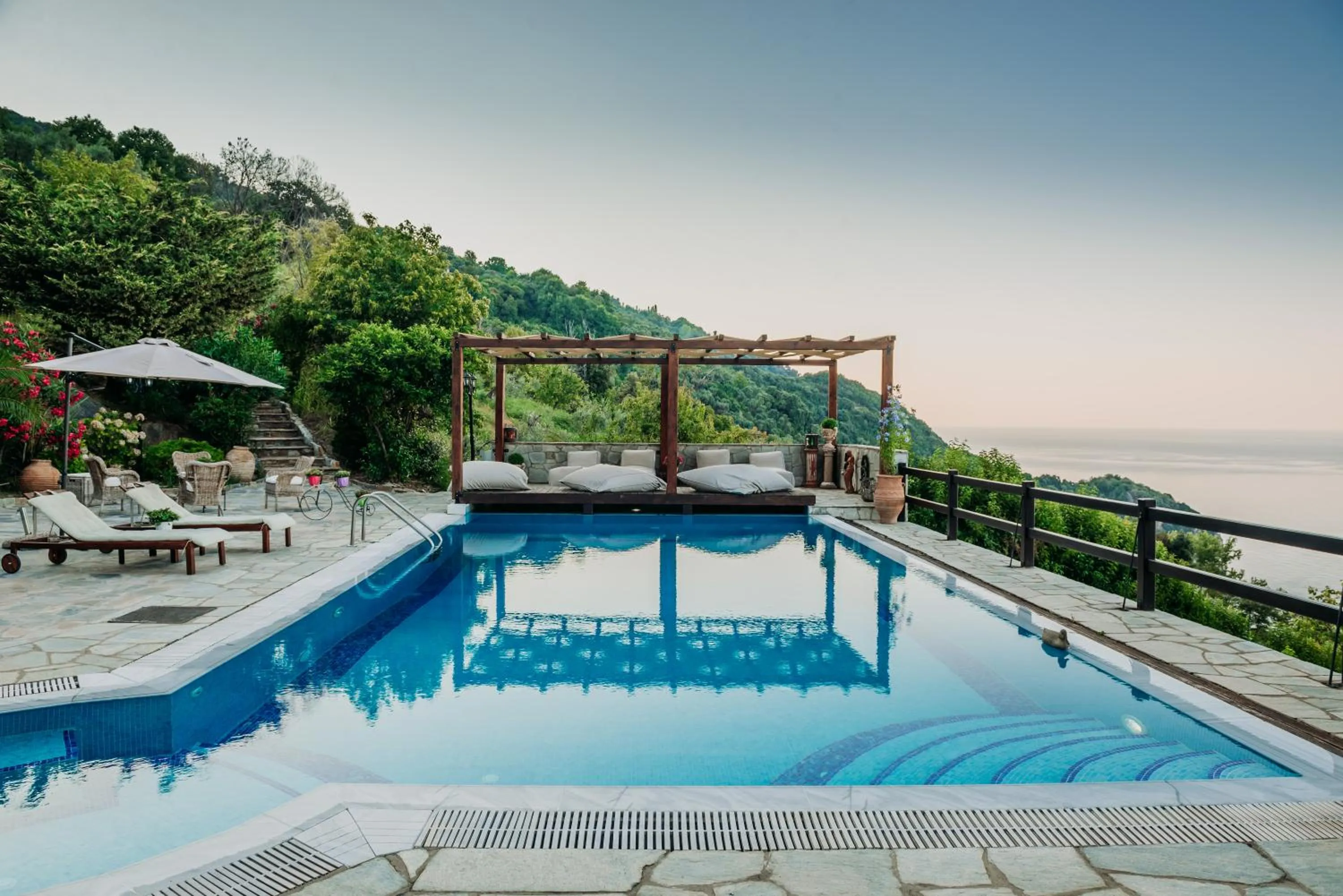 Pool view in Elysian Luxury Villa Pelion