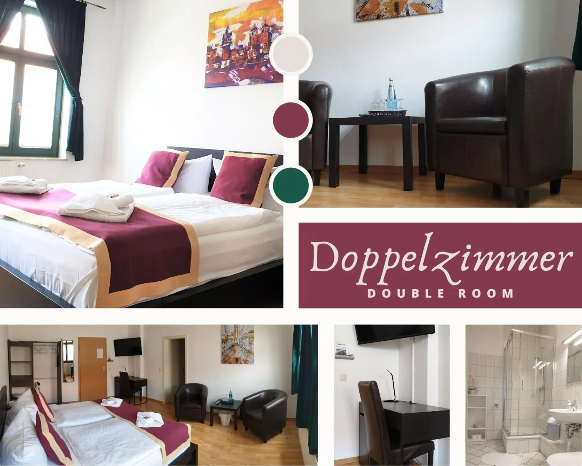 Shower, Bed in Pension Alabama