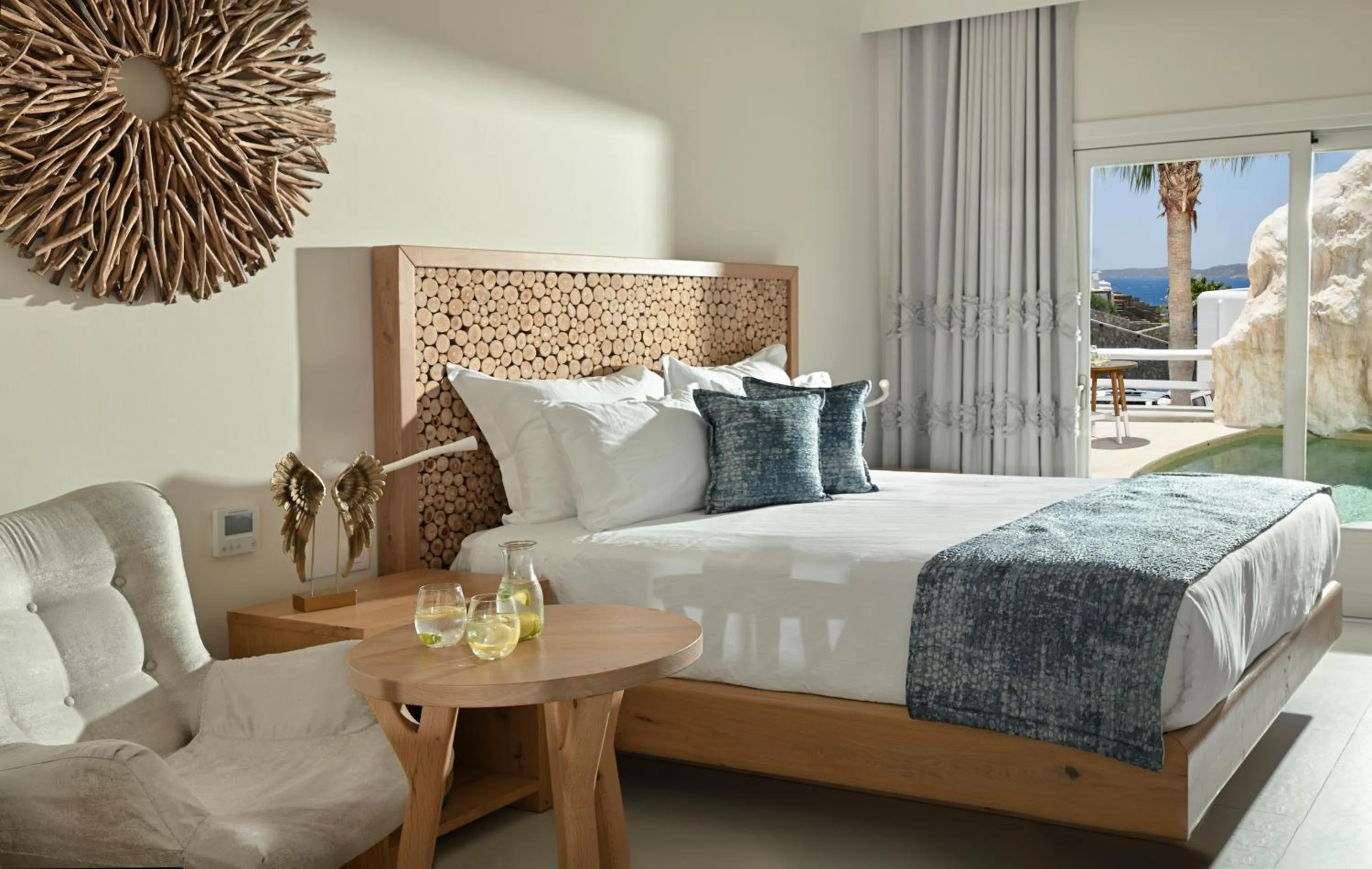 Bed in Anax Resort and Spa