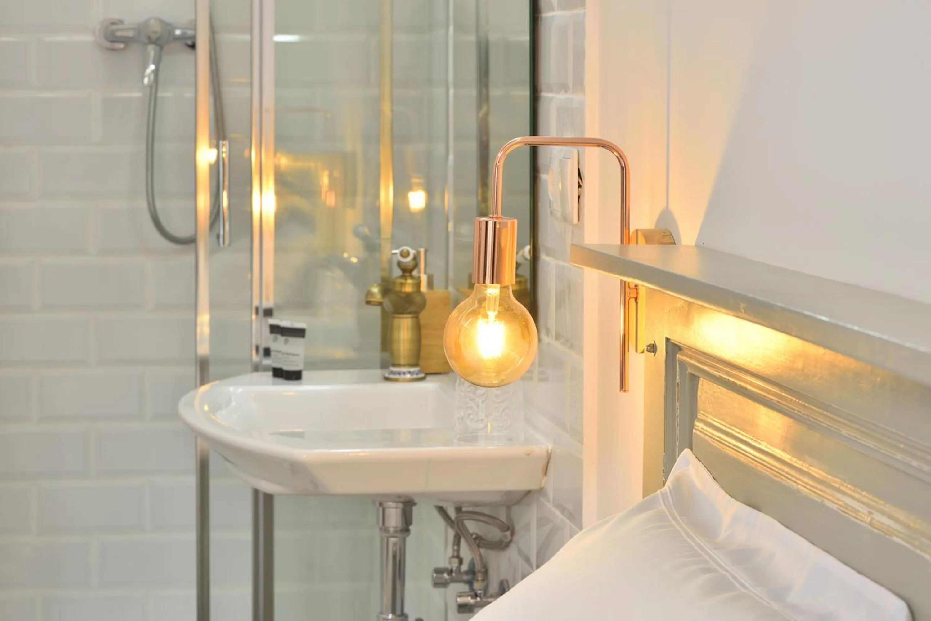 Decorative detail, Bed in Hostal Girona