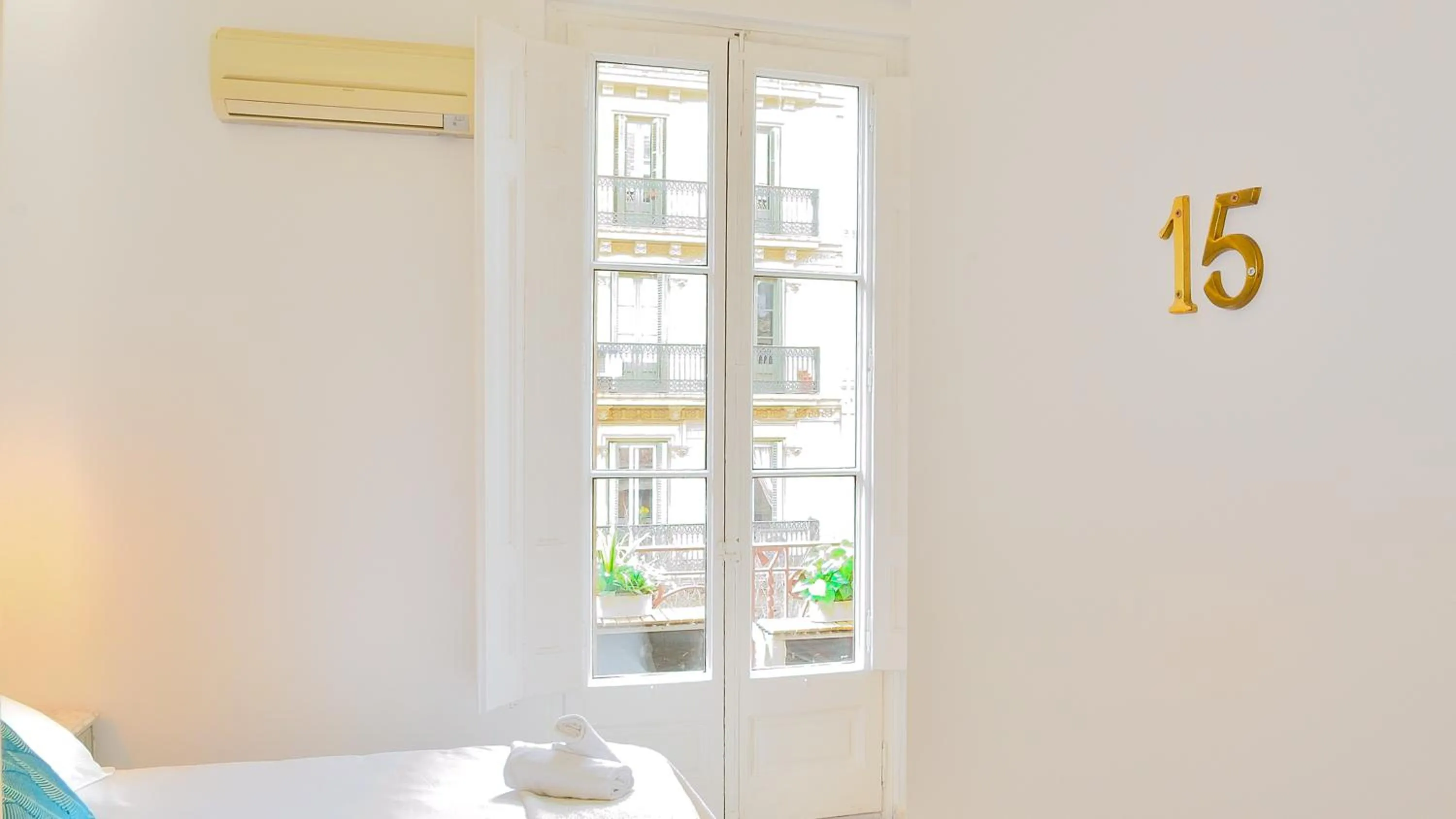 Decorative detail, Bed in Hostal Girona