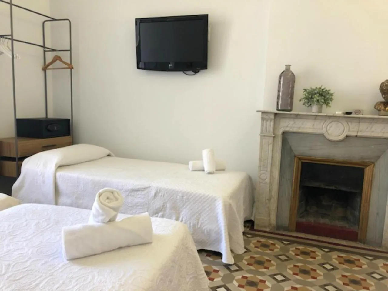 Bed in Hostal Girona