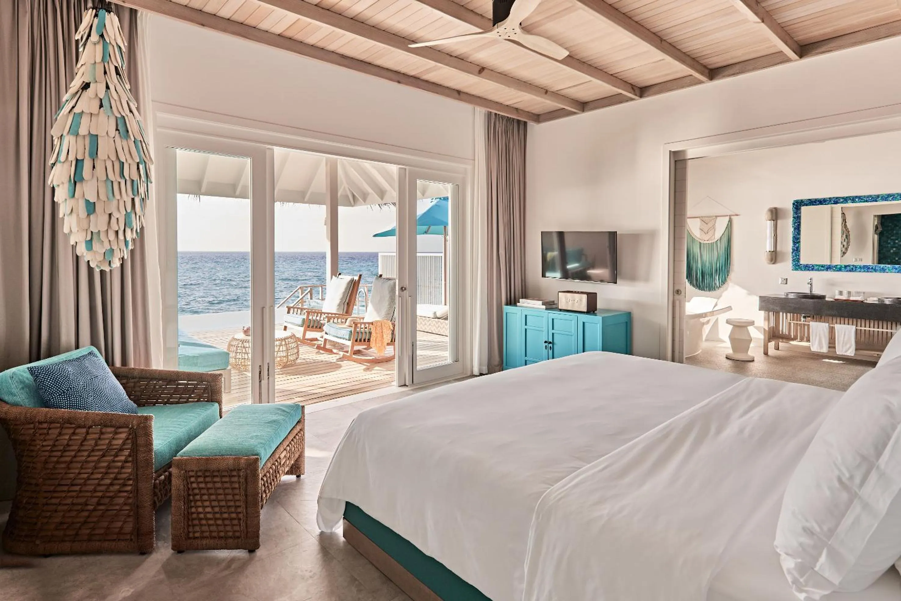 Bedroom, Bed in Finolhu, A Seaside Collection Resort, a Member of Design Hotels